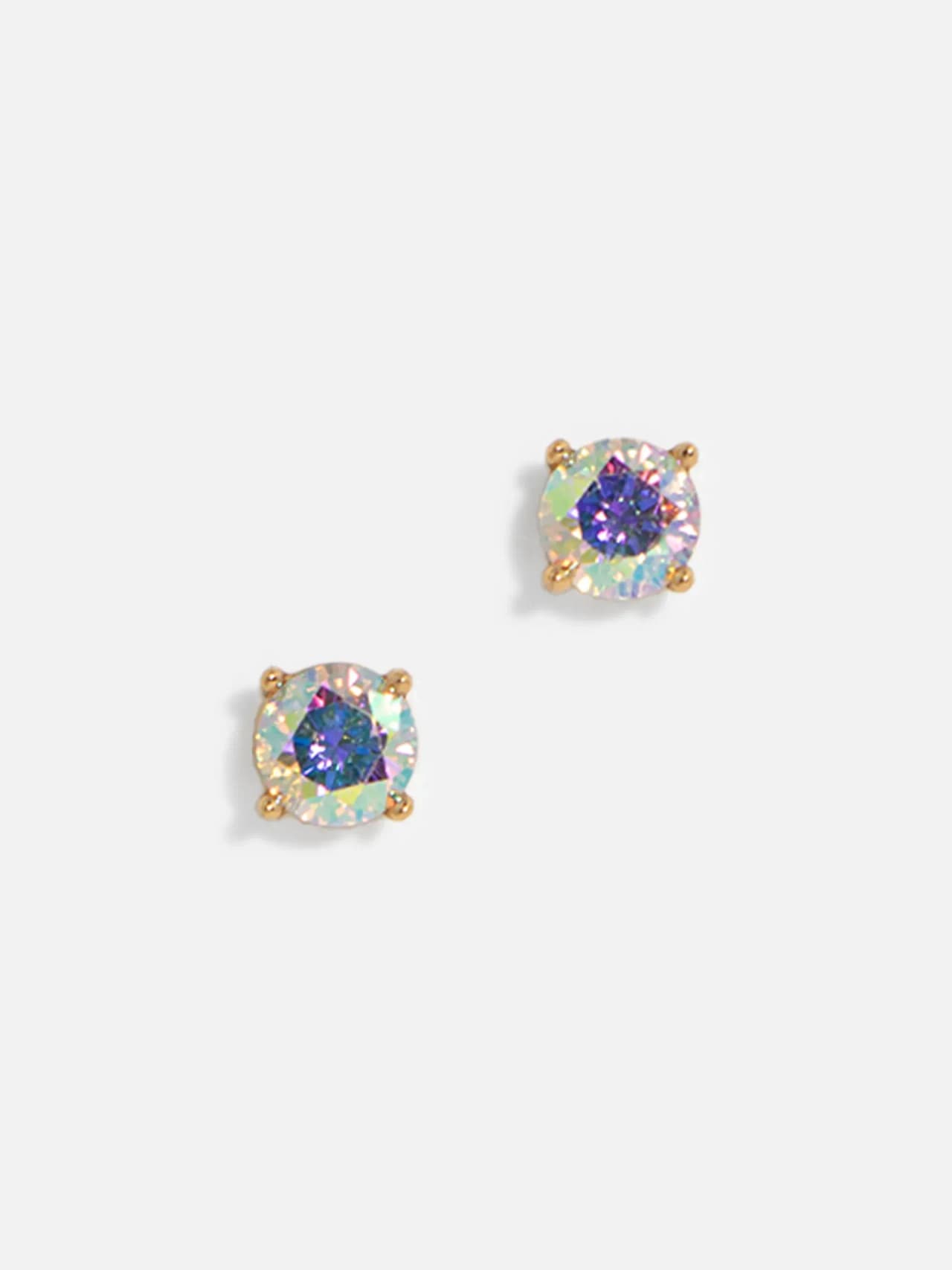 5mm Guldpläterade Stud Örhängen med Kubisk Zirkonia