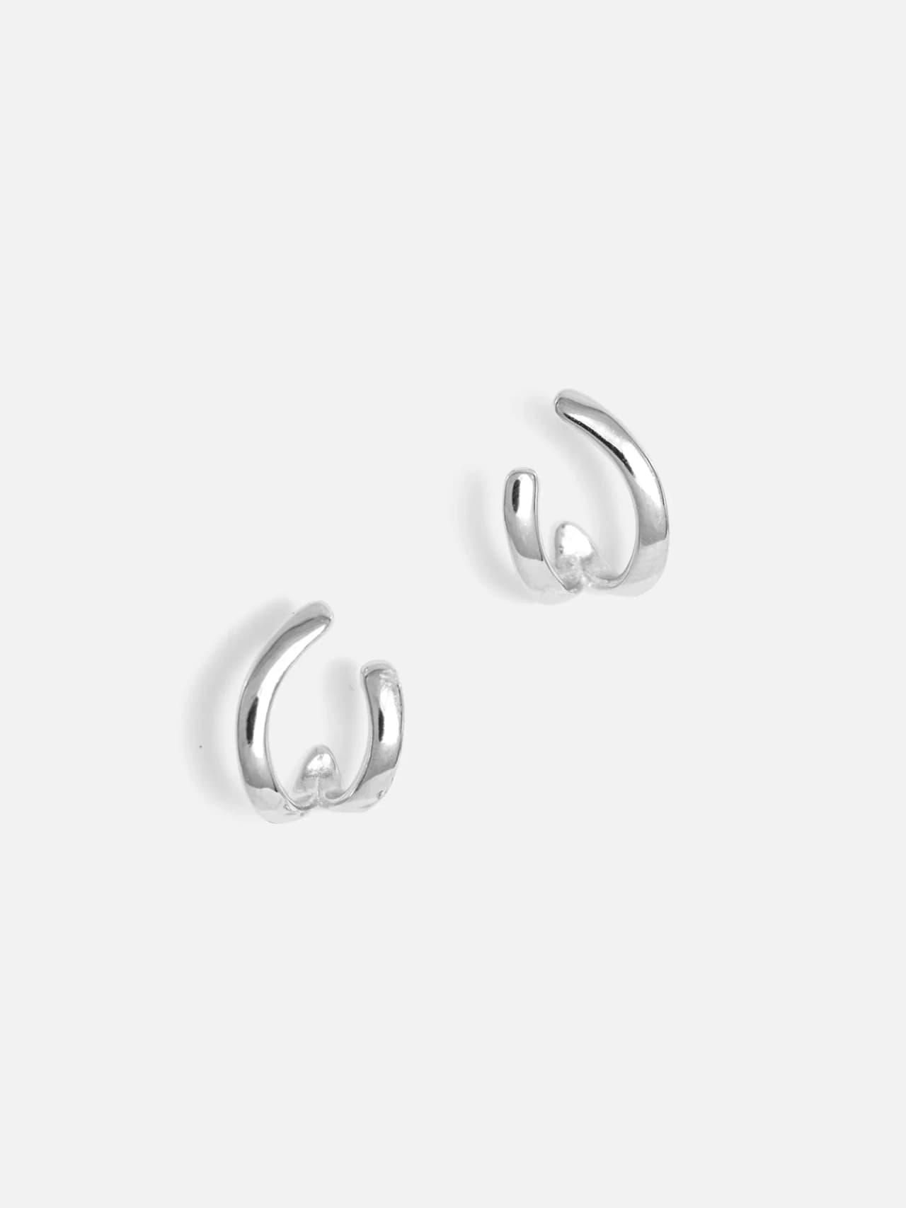 Äkta Silver Örhängen med Tvinnad Design