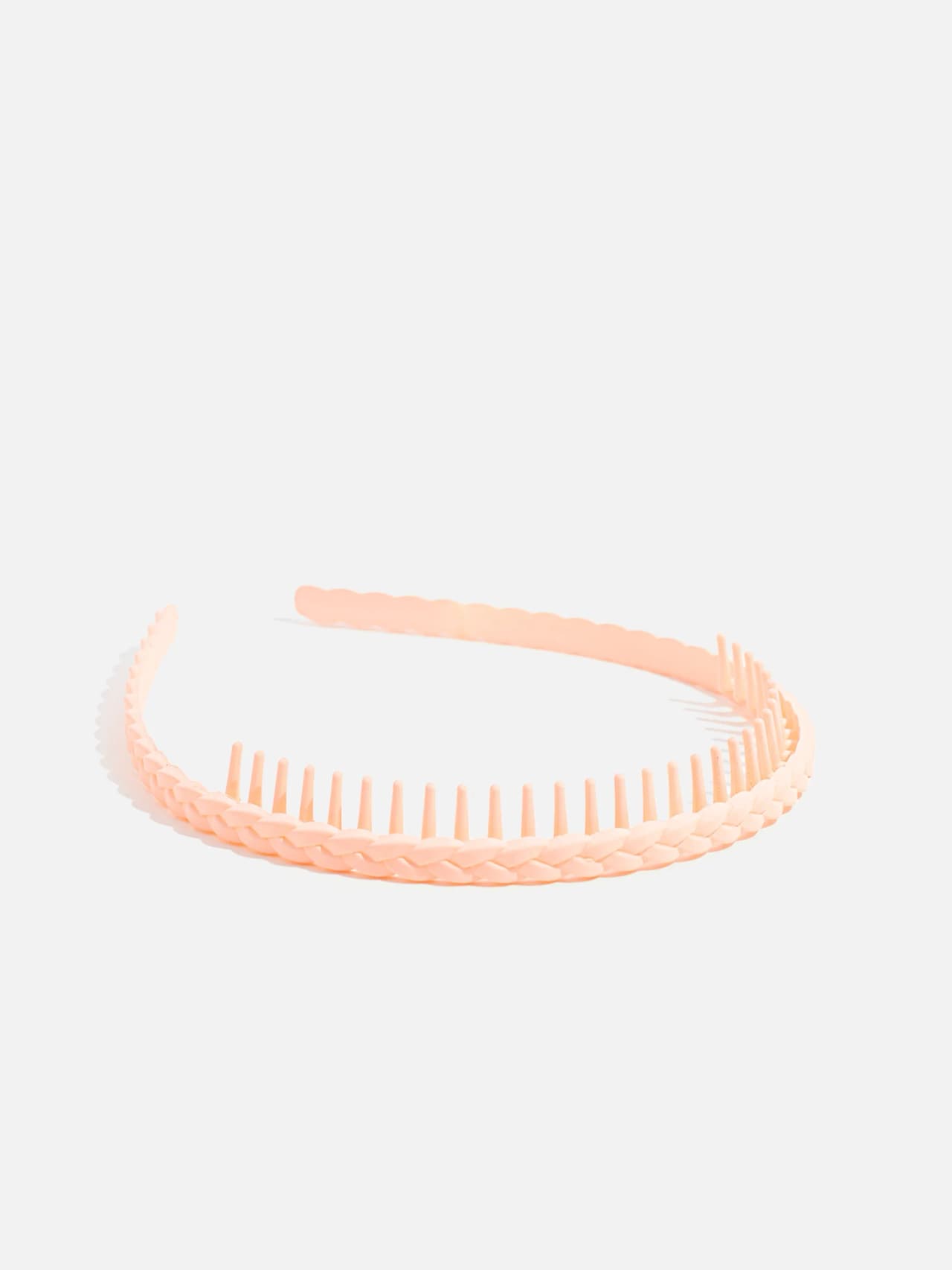 Diadem med Flätat Mönster och Kamtänder Rosa