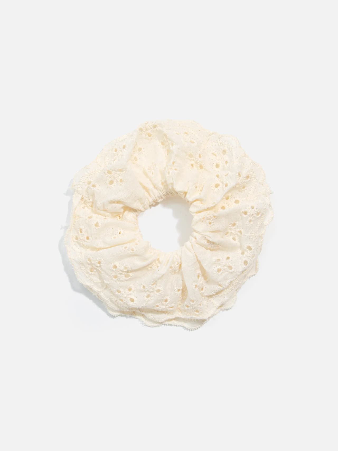 Scrunchie Vit Broderie Anglaise – Romantisk Hårsnodd