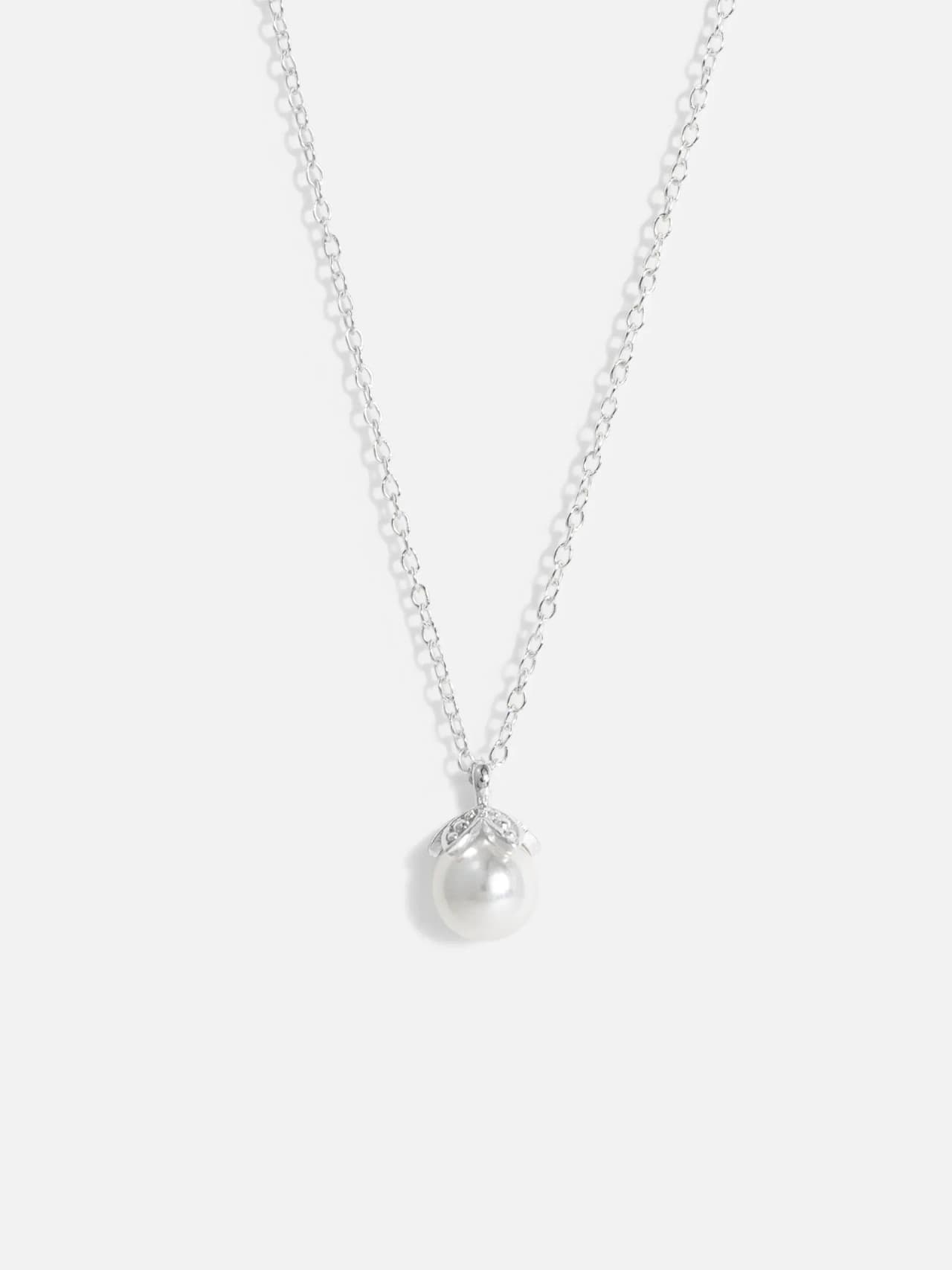 Sötvatten Pärl Halsband i Äkta Silver
