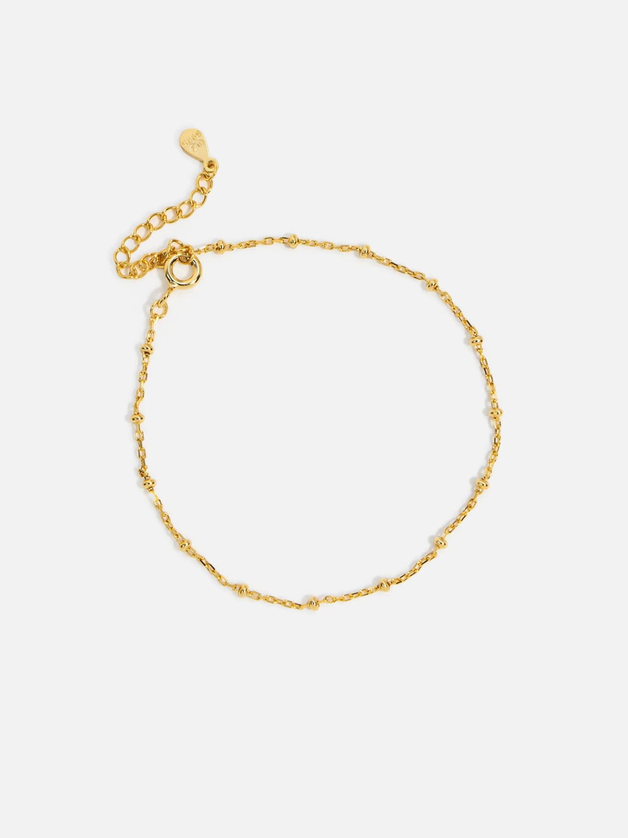 14K Förgyllt Armband i 925 Sterlingsilver - Kulkedja