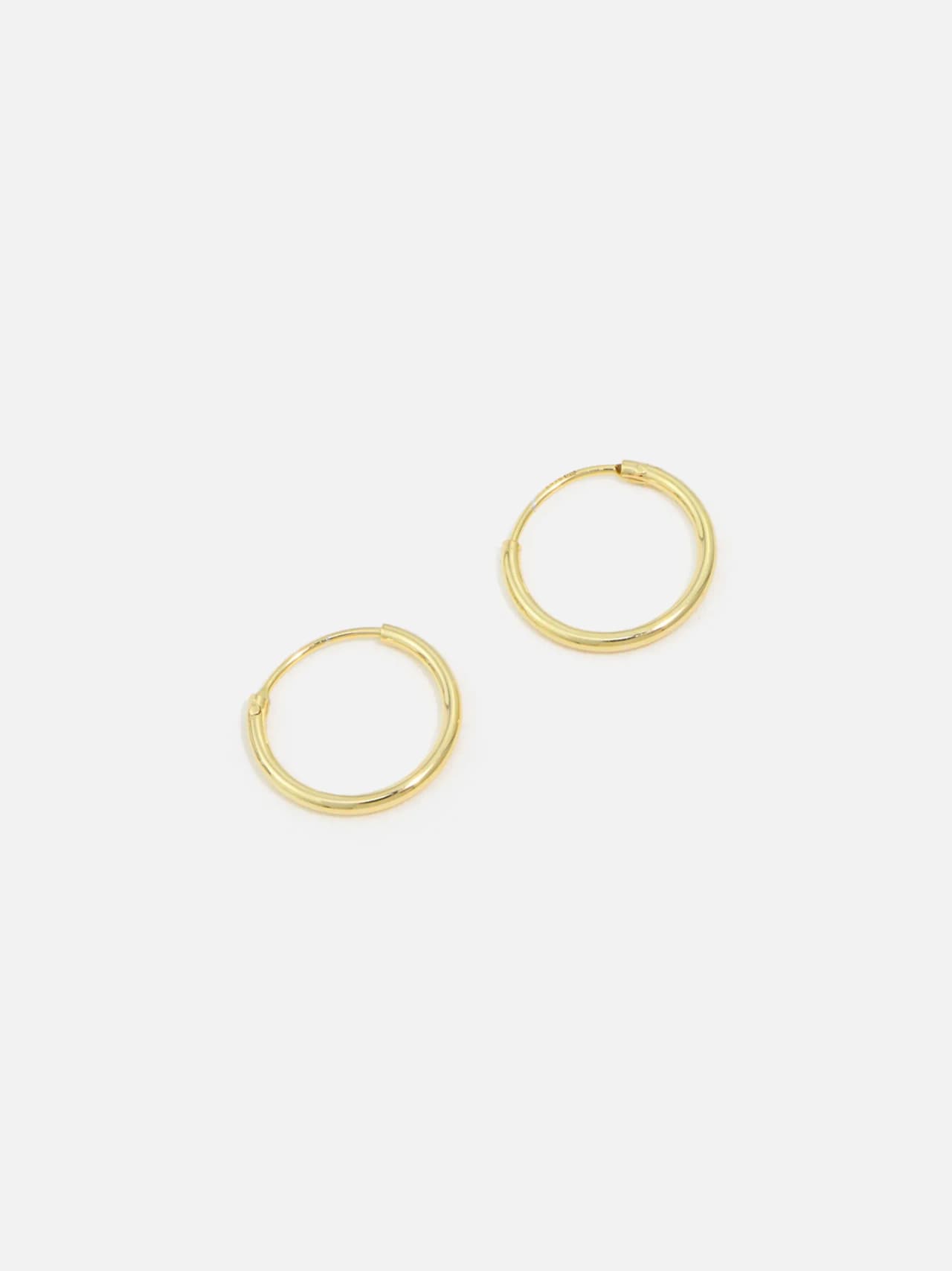 14K Guldförgyllda Äkta Silver Hoops