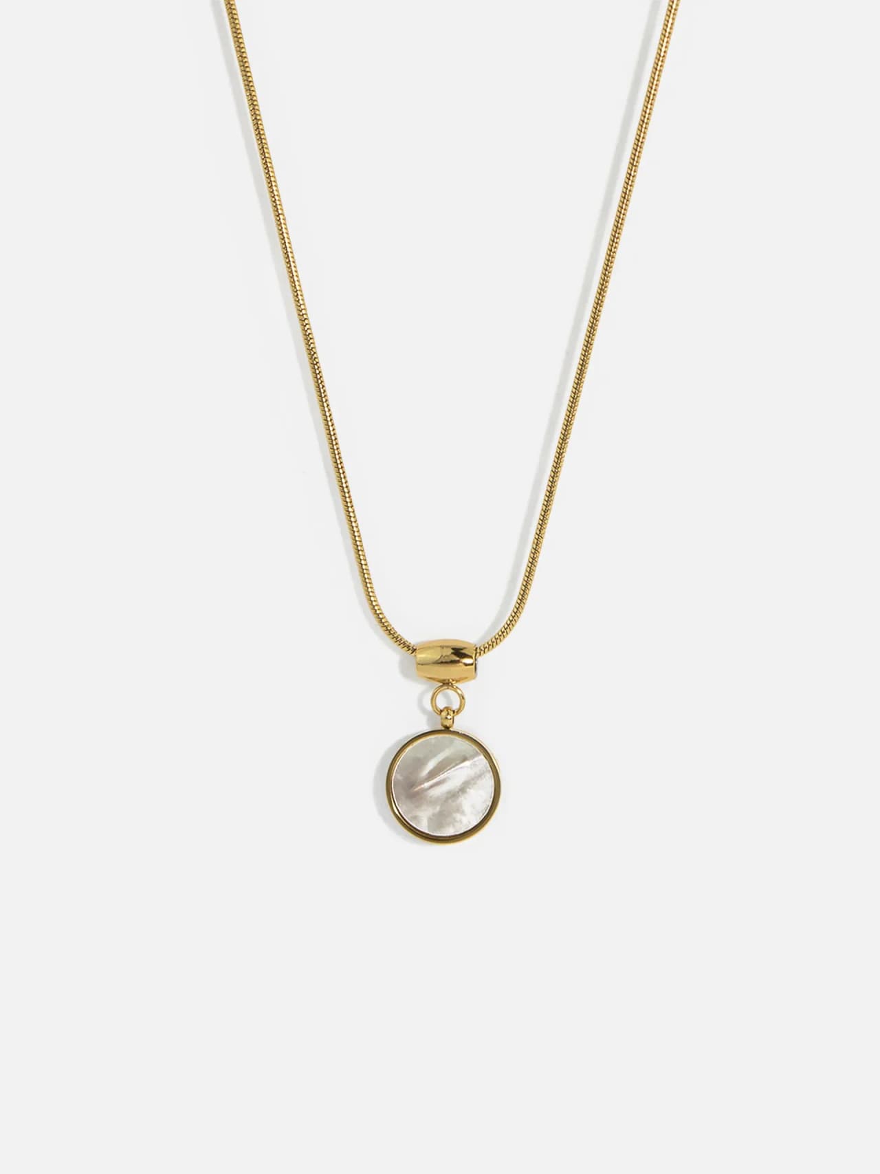 18K Guldpläterade Stål Halsband med Sten