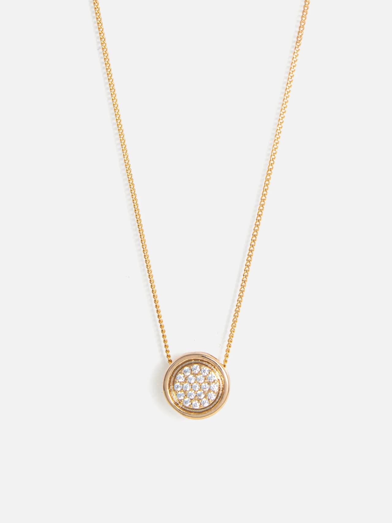 18K Guldpläterat Halsband – Rund med Cubic Zirconia