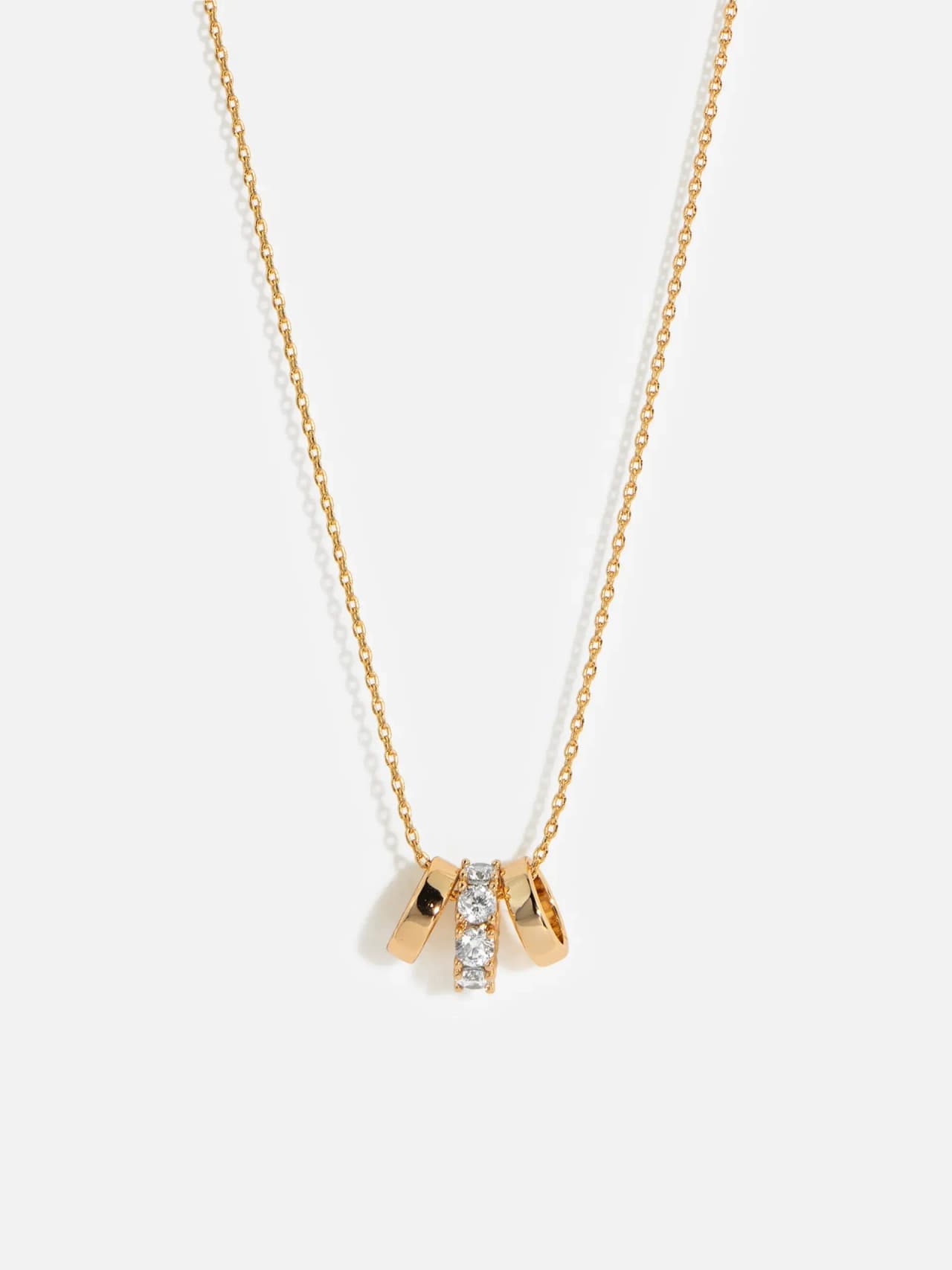 18K Guldpläterat Halsband Tre Hoop med Kubisk Zirkonia
