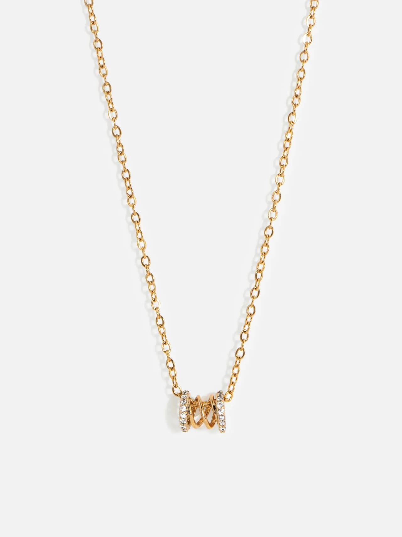 18K Guldpläterat Halsband - Twist Hänge och Kubisk Zirkonia