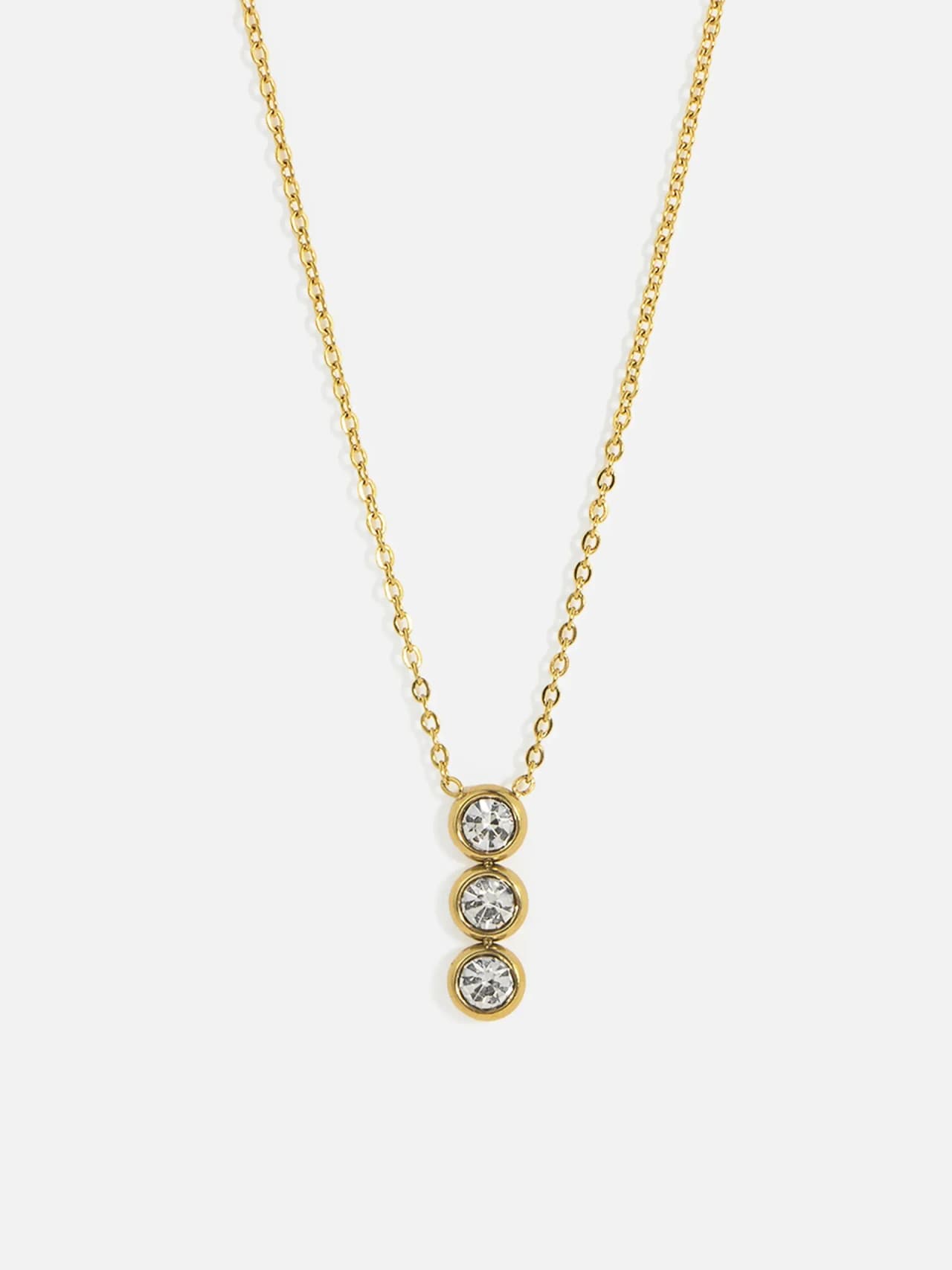 18K Guldpläterat Stål Halsband med Dropp Kristall