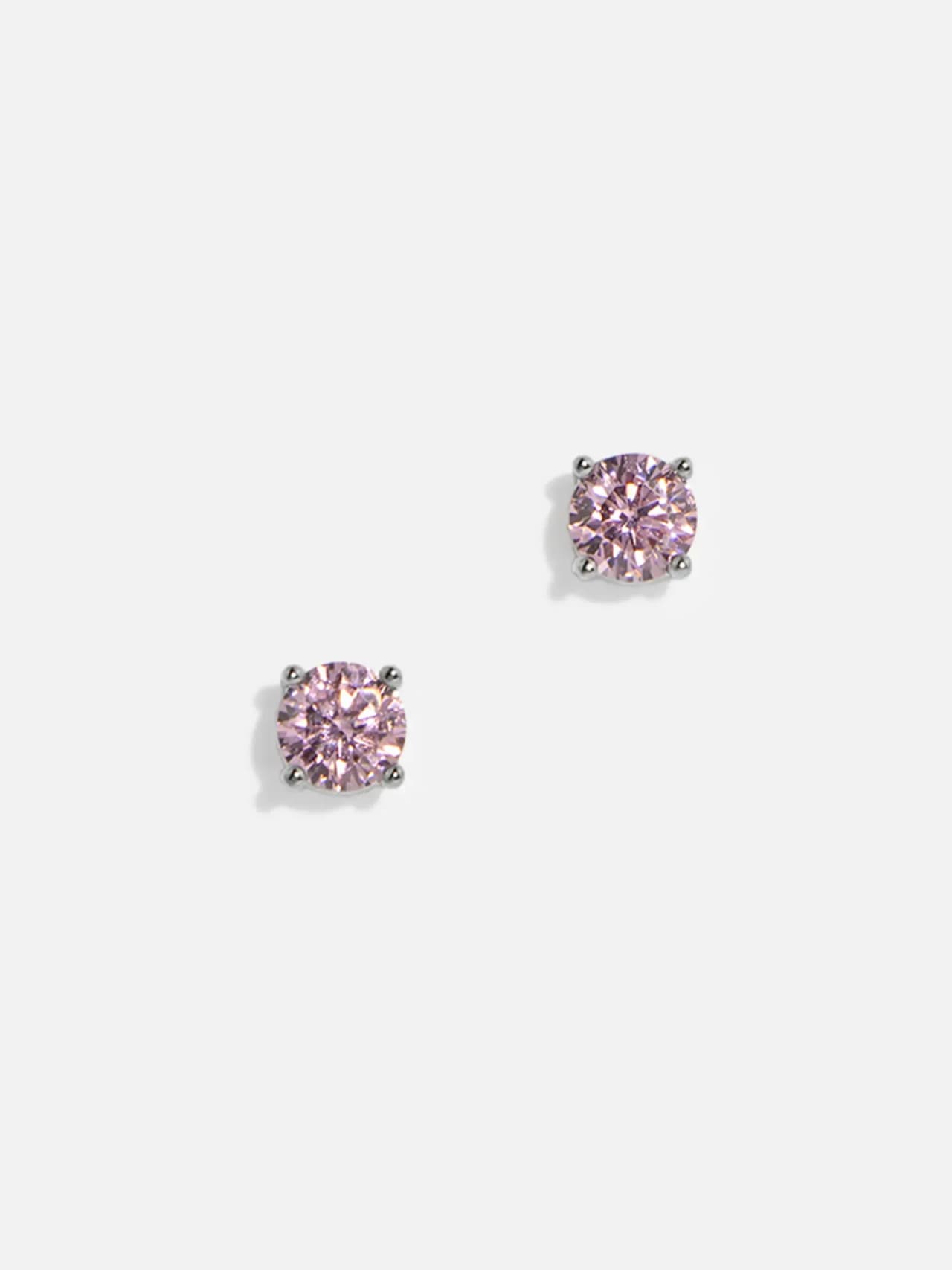 4mm Platinumpläterade Stud Örhängen med Kubisk Zirkonia