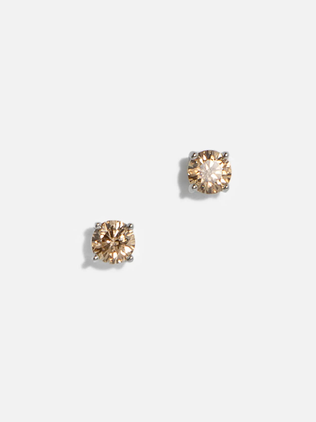 4mm Platinumpläterade Stud Örhängen med Kubisk Zirkonia