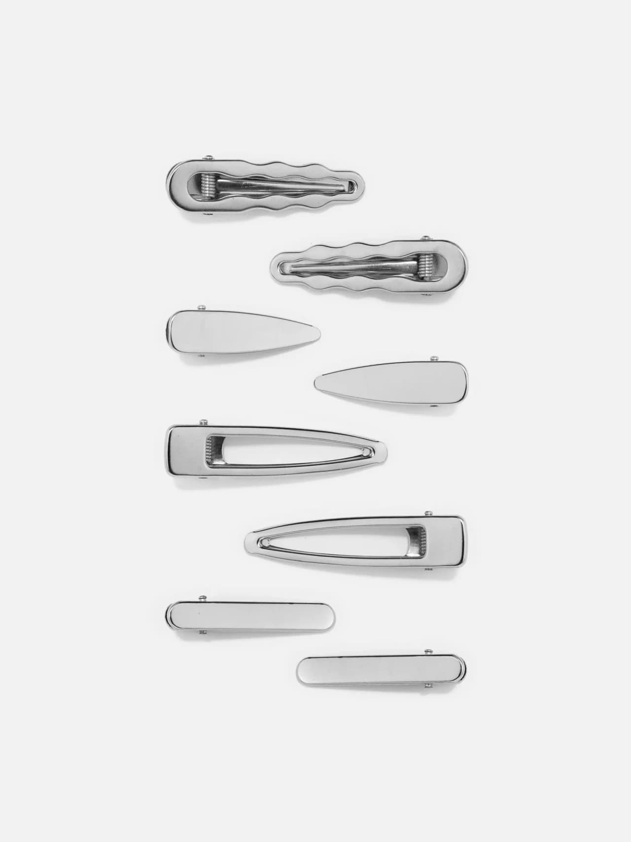 Silver Hårspänne Set 8-pack