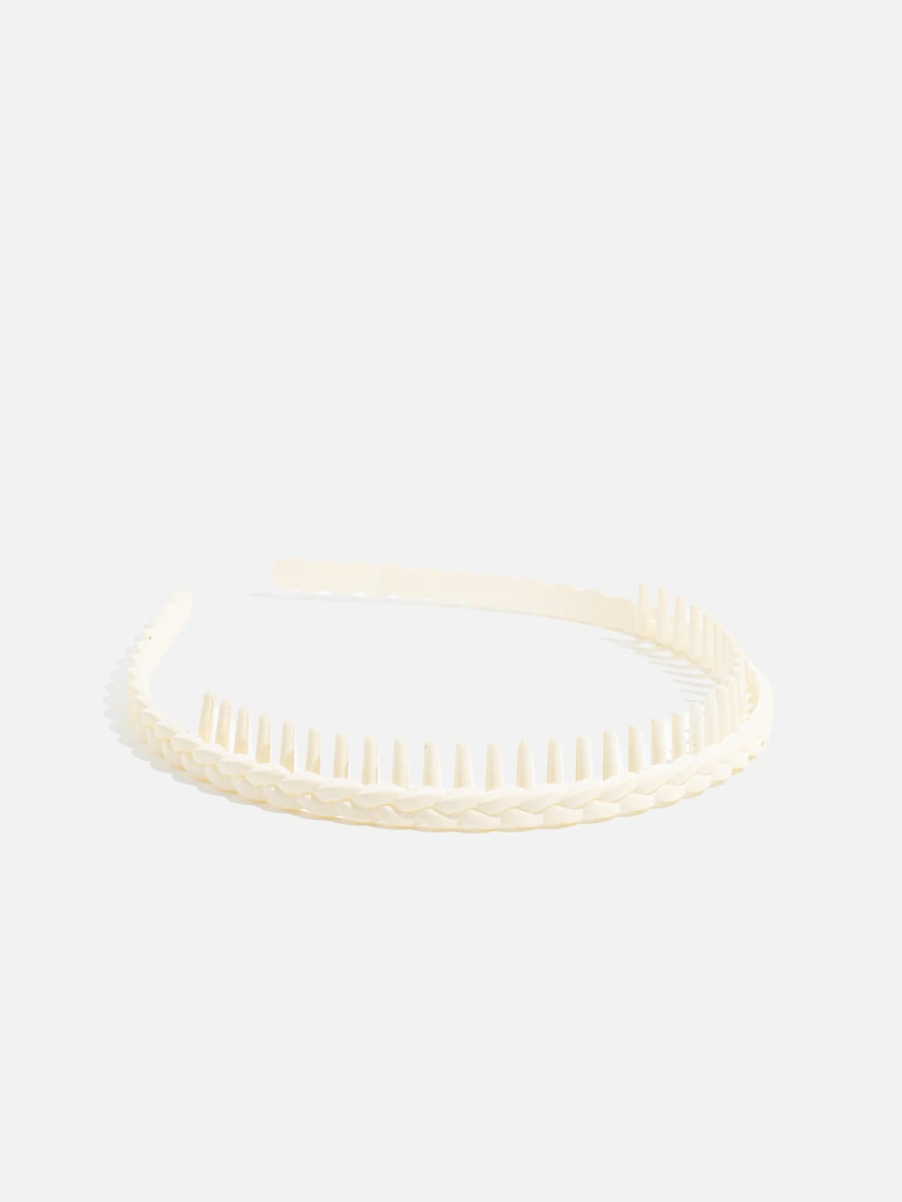 Diadem med Flätat Mönster och Kamtänder Vit