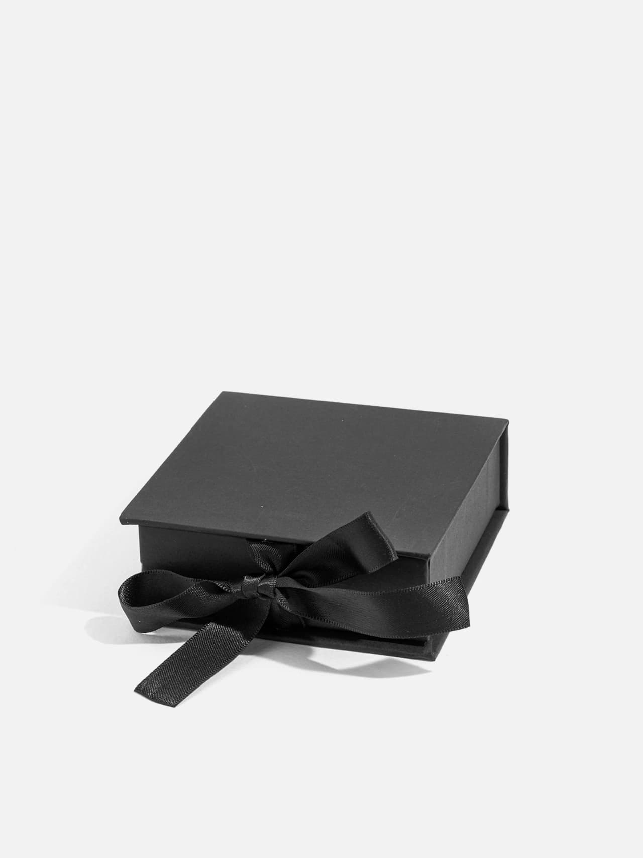 Smyckes Presentask Svart med Sidenband 9x9x5 cm