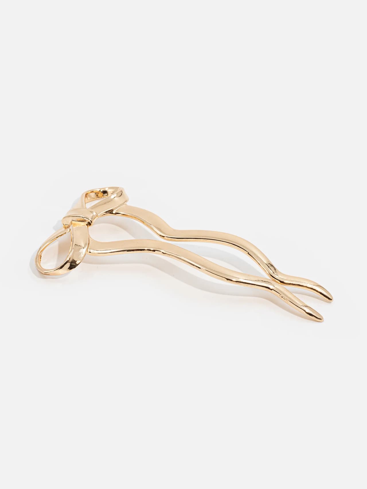 Gold-Colored Metal Hairpin with a Bow