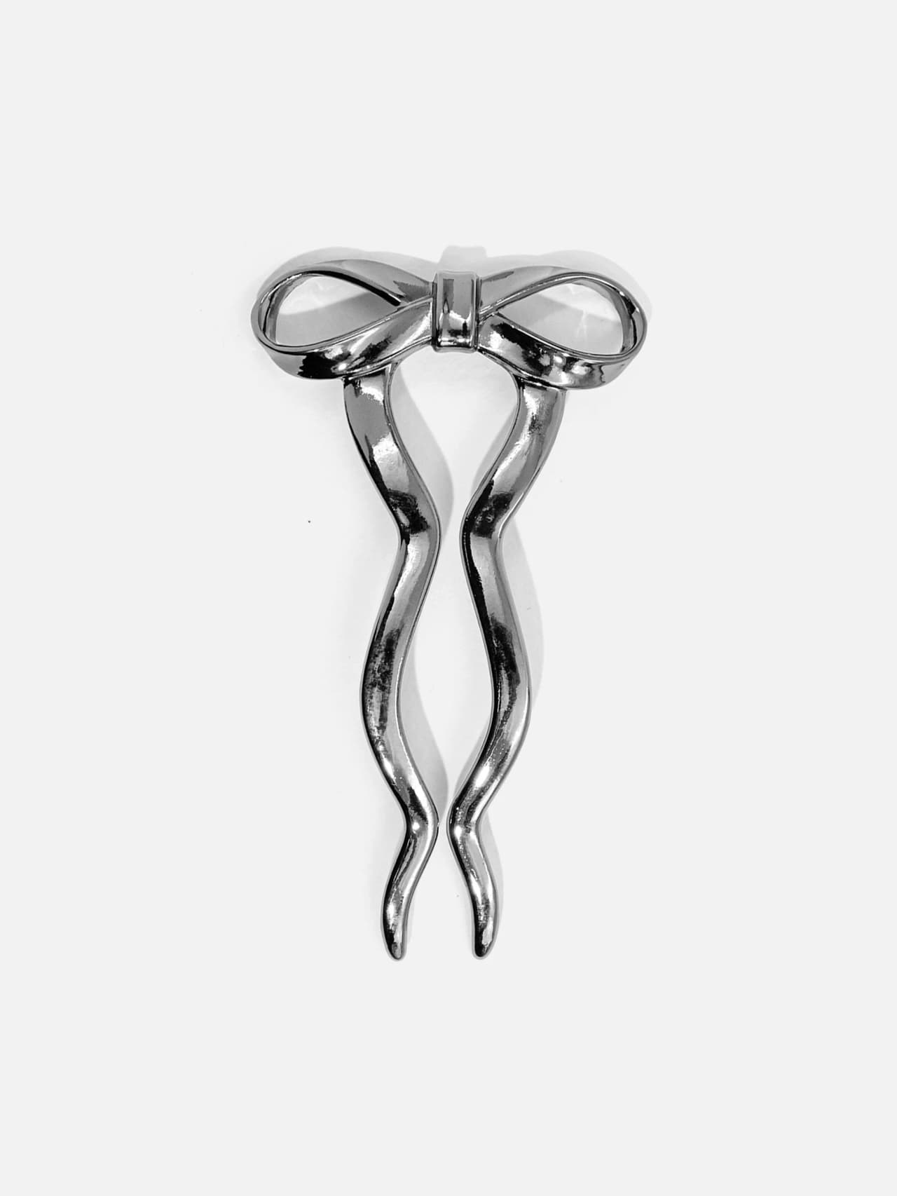 Black Metal Hairpin with a Bow