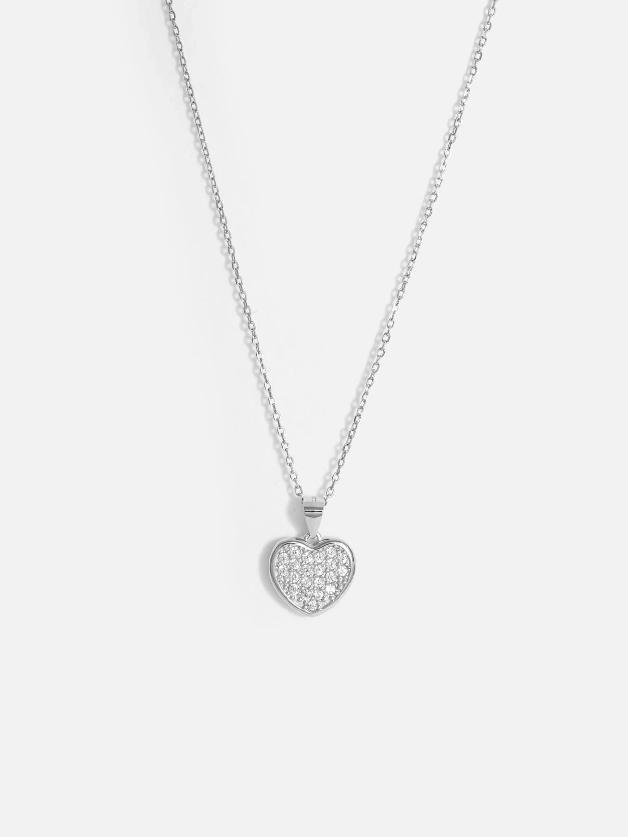 Äkta Silver Damhalsband - Hjärtat med Cubic Zirconia