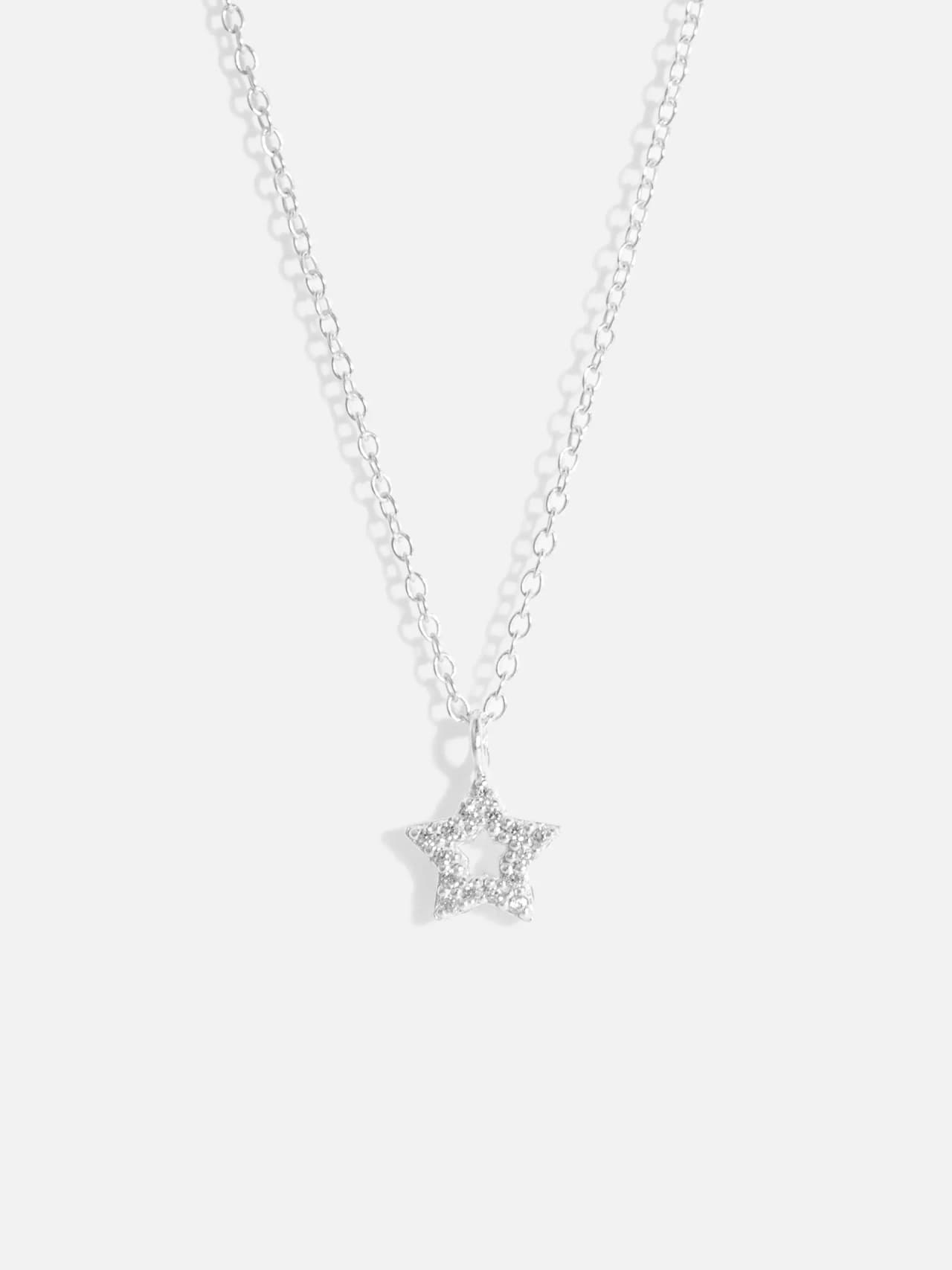 Äkta Silver Damhalsband - Stjärna med Kubisk Zirkonia