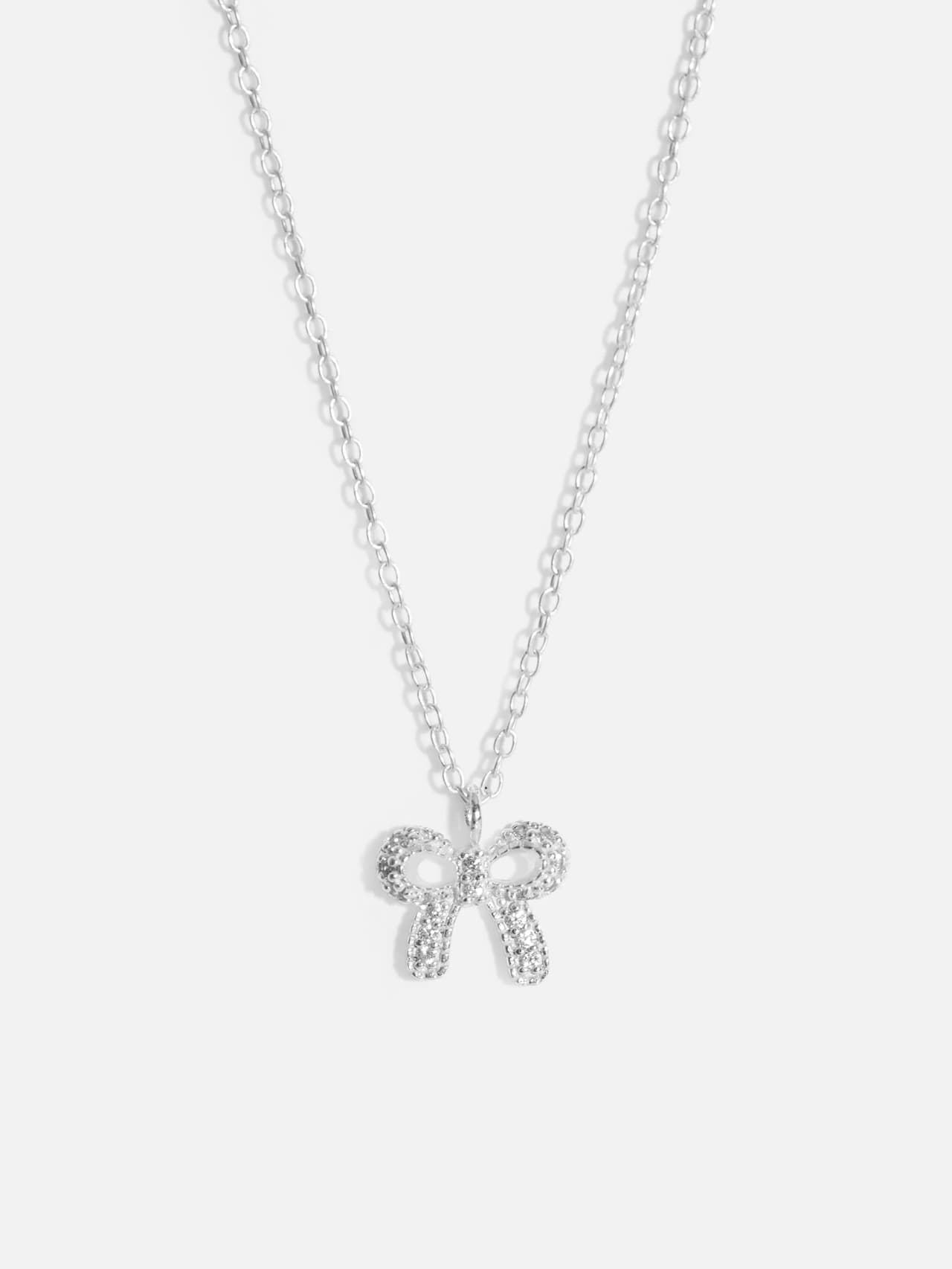 Rosett halsband i äkta silver med små cubic zirconia-st