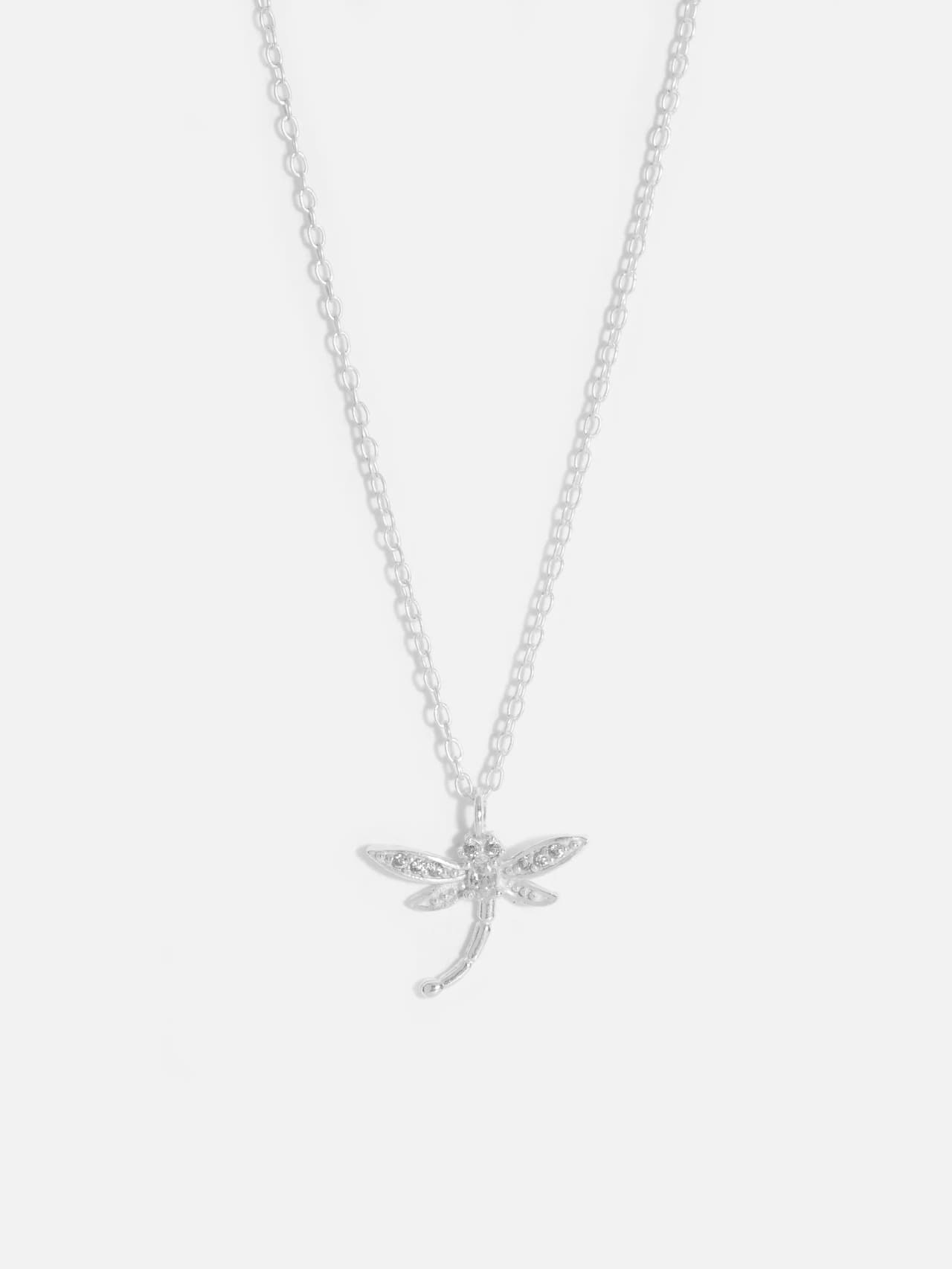 Trollslända halsband i äkta silver med cubic zircon