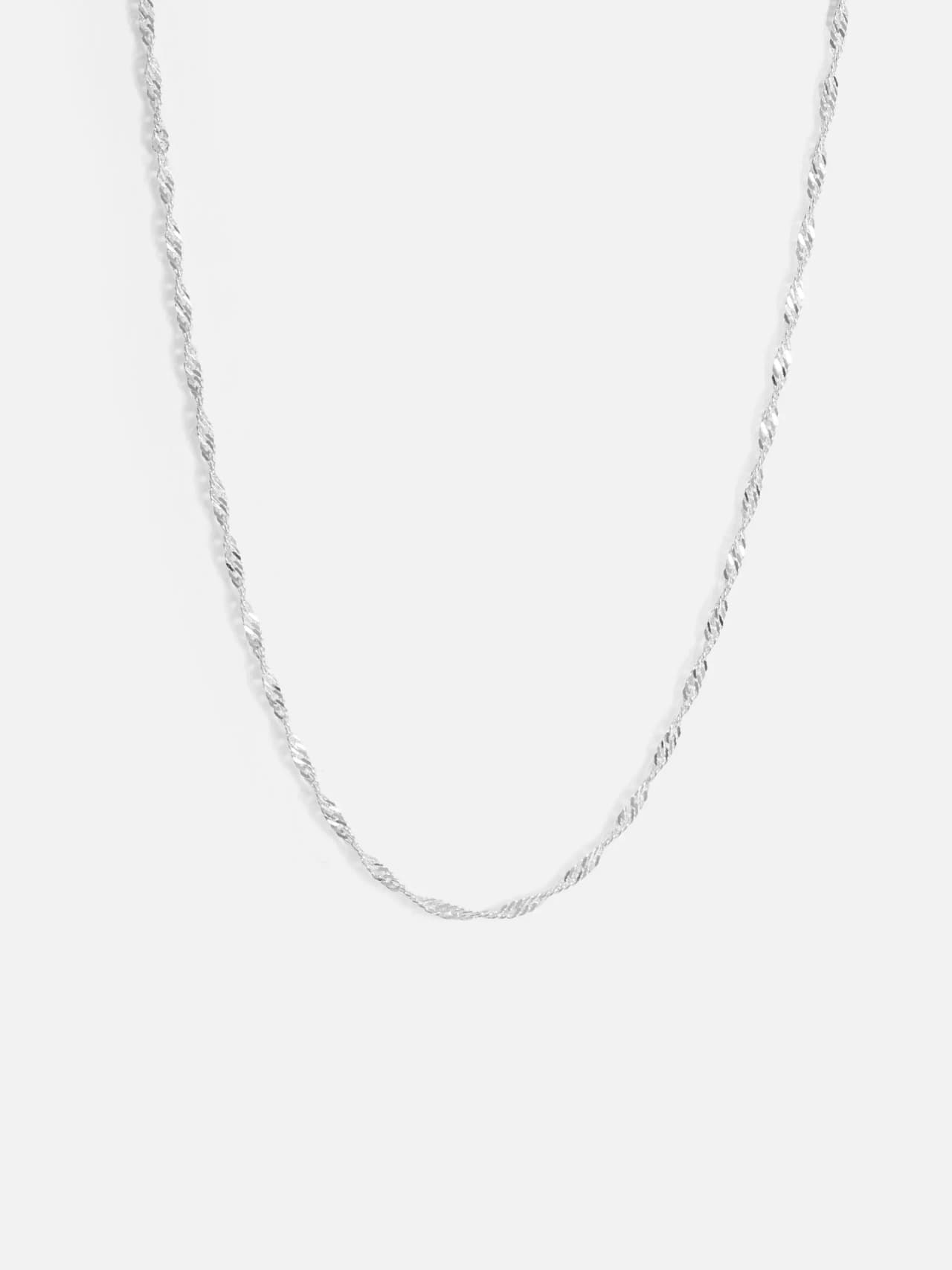 Äkta Silver Halskedja med Vridande Spiral