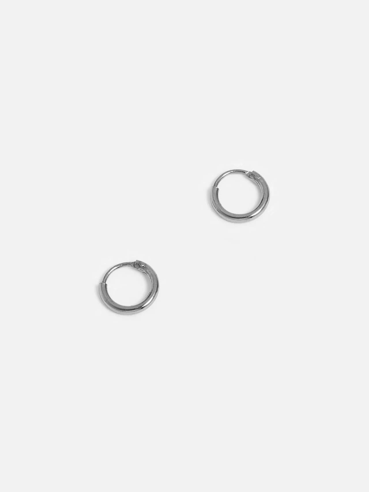 Äkta Silver Hoop Örhängen – Rutheniumpläterade