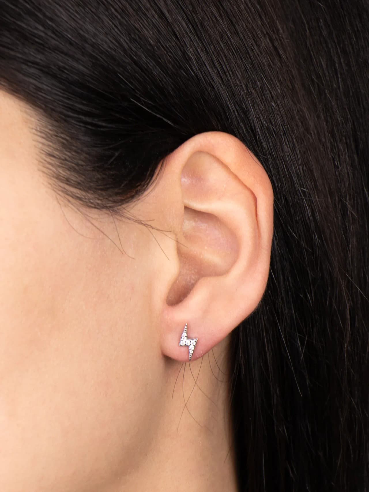Äkta Silver Örhängen i Blixtform med Cubic Zirconia