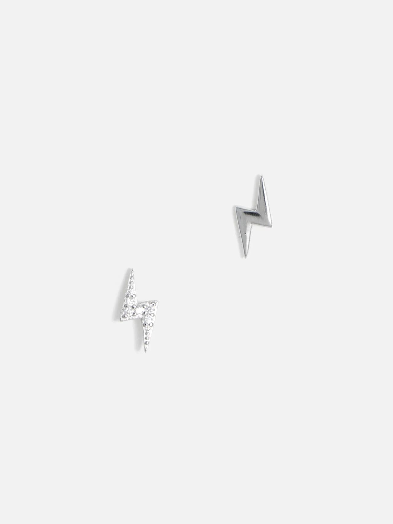 Äkta Silver Örhängen i Blixtform med Cubic Zirconia
