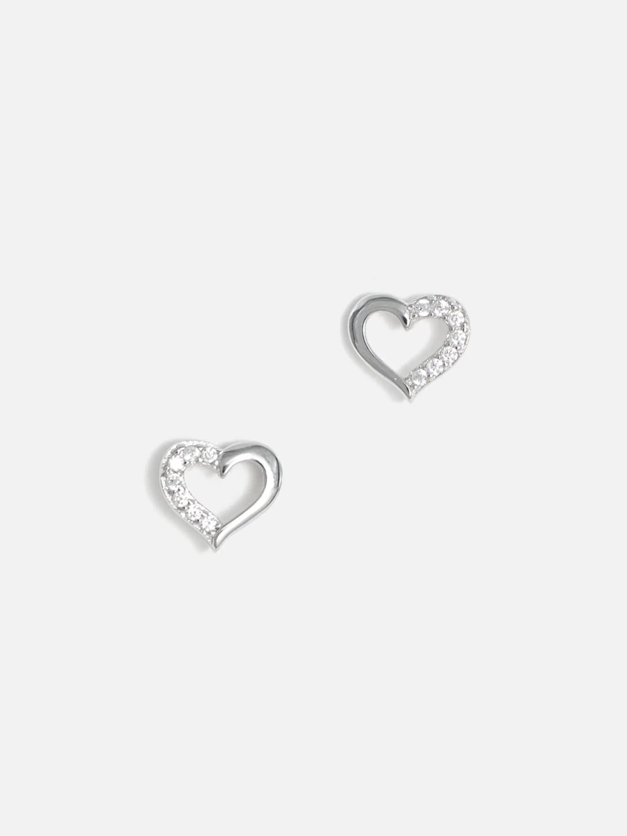 Äkta Silver Örhängen i Hjärtdesign med Cubic Zirconia
