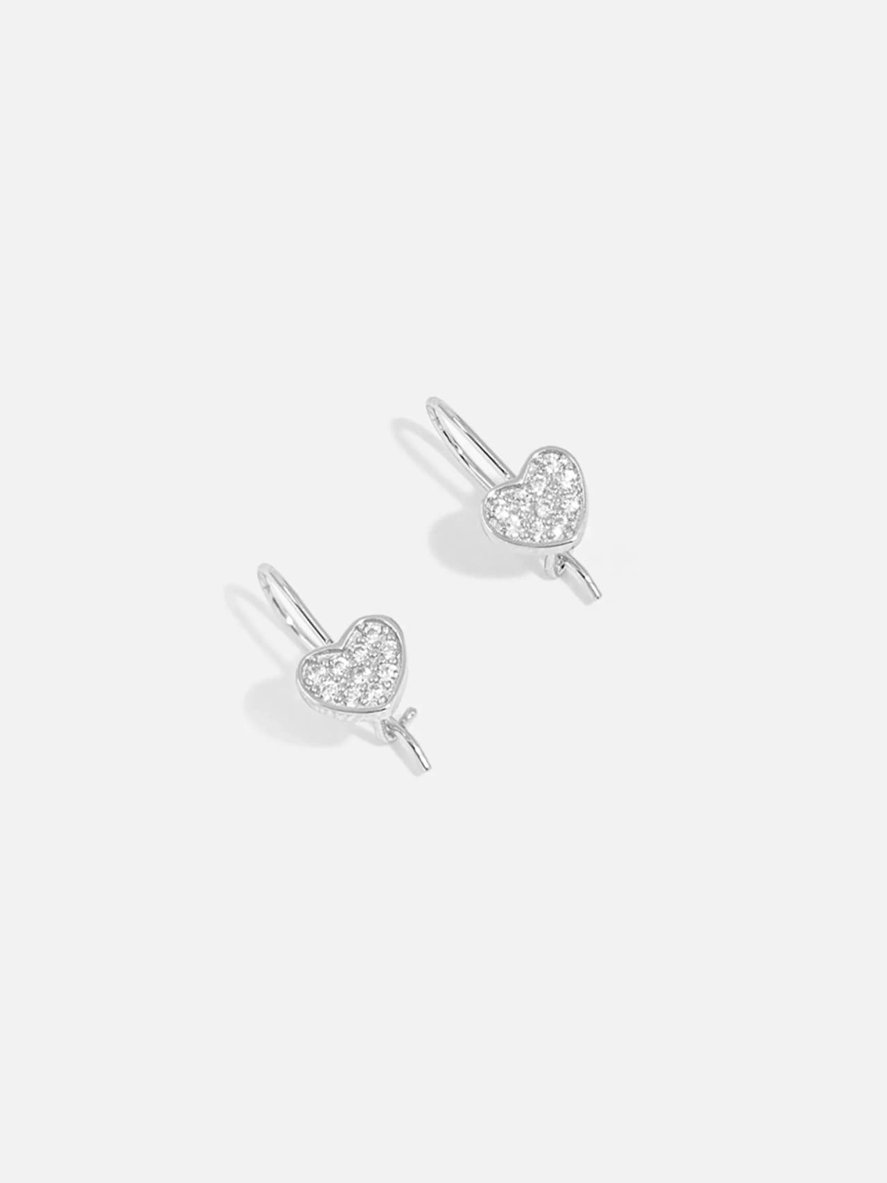 Äkta Silverhjärta Örhängen med Cubic Zirconia