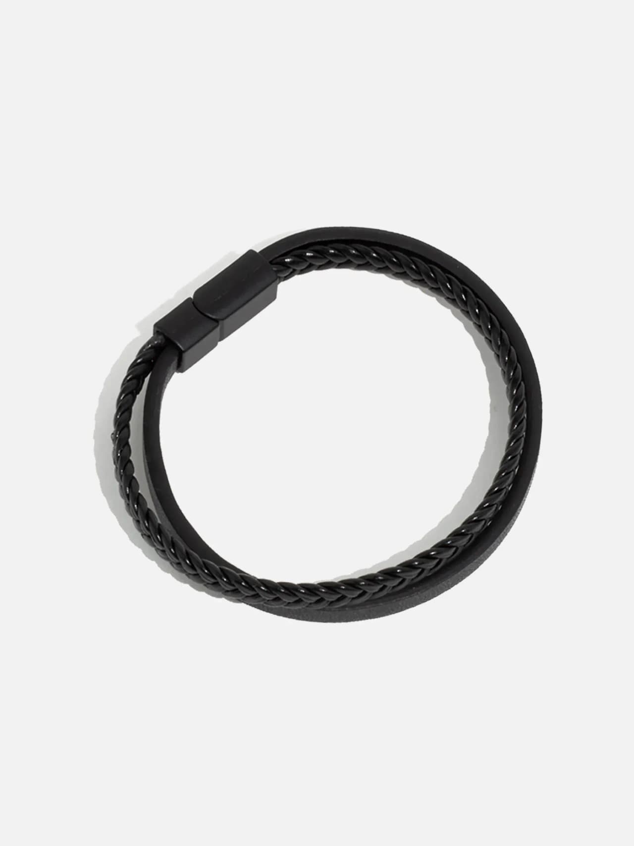 Armband i PU-Läder 2 Snören - Magnetlås