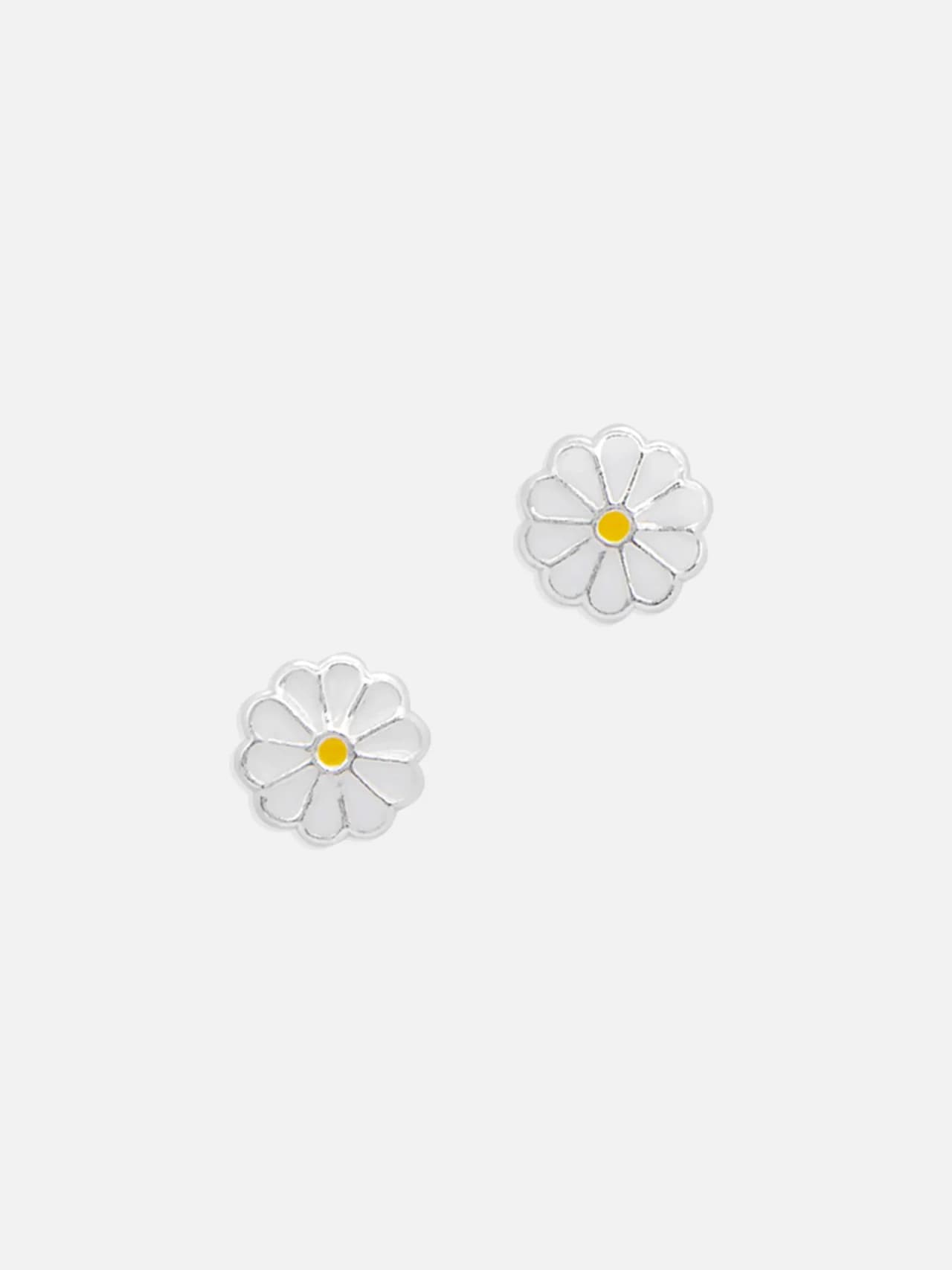 Blomma Stud Örhängen i Äkta Silver
