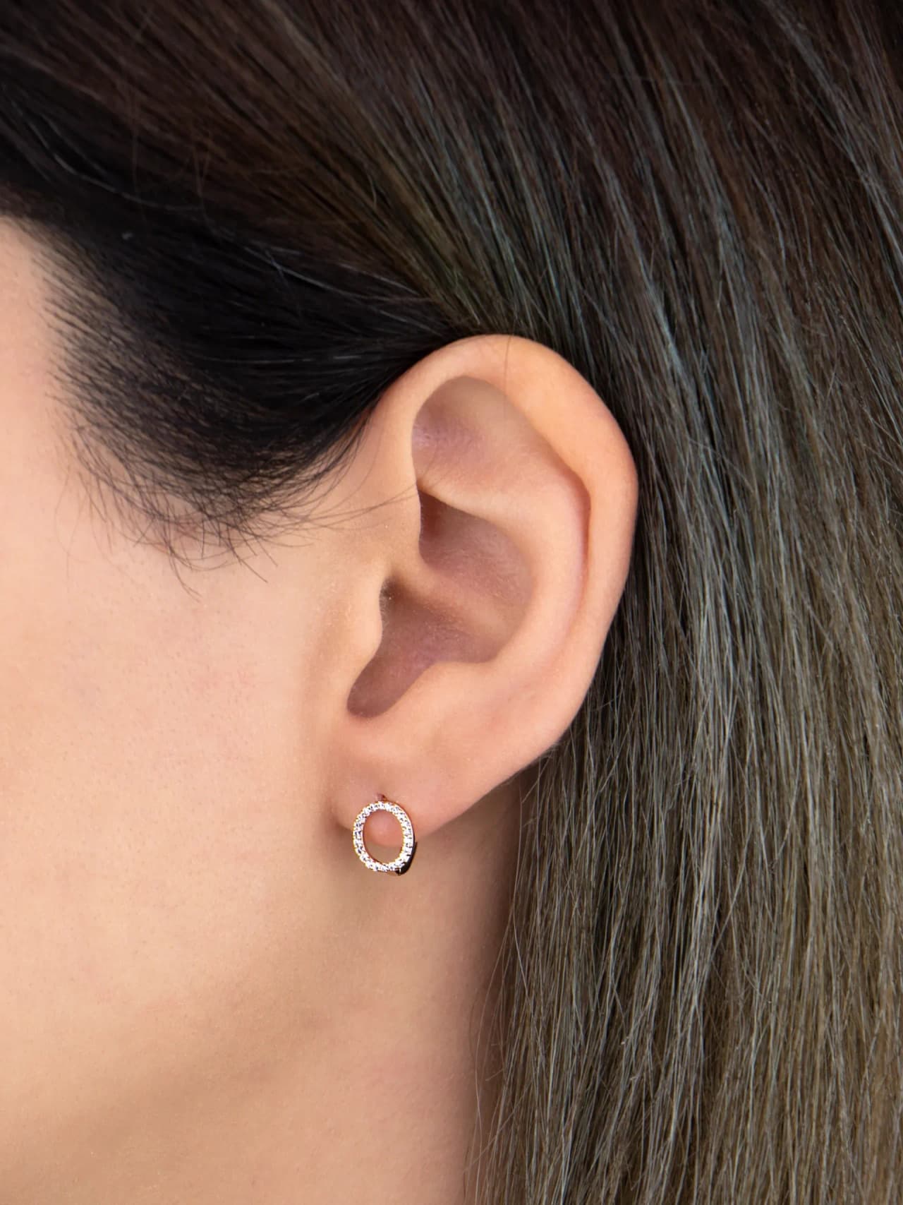 Circle Örhängen i 18K Guld Förgylld med Cubic Zirconia