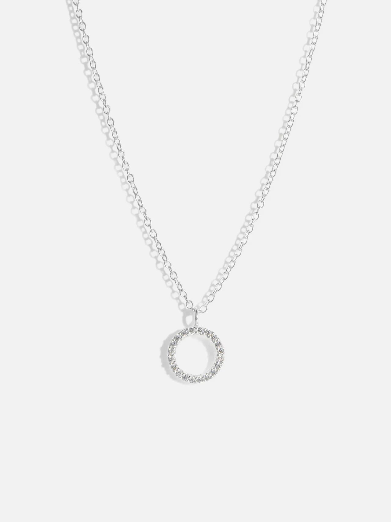 Cirkelformat Damhalsband i Äkta Silver med Kubisk Zirkonia