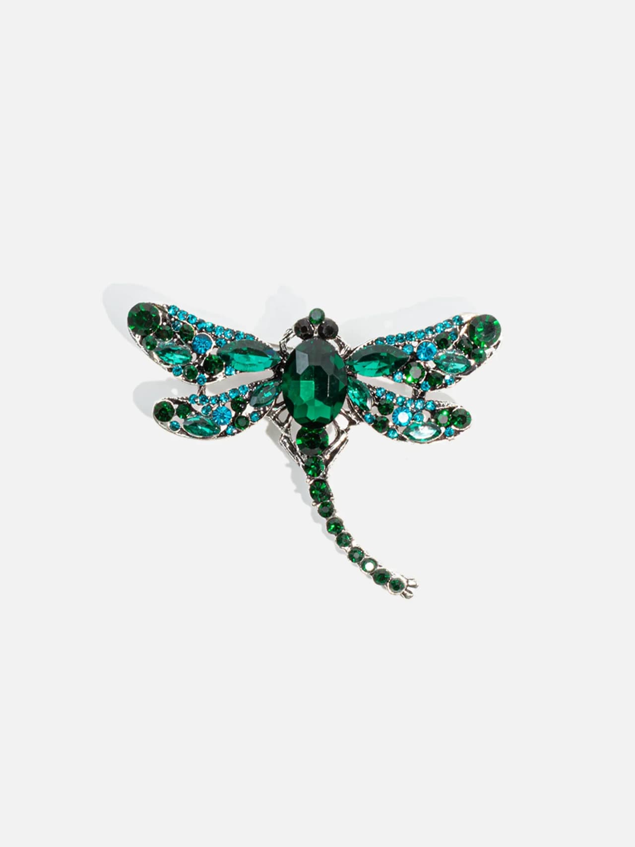 Dragonfly Brosch med Strålande Glasstenar