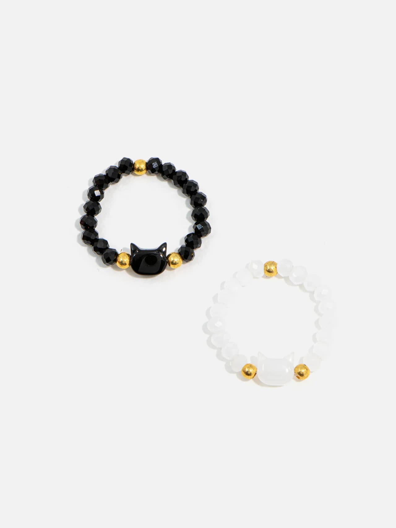 Elastisk Ring med Kristallpärlor och Kattmotiv