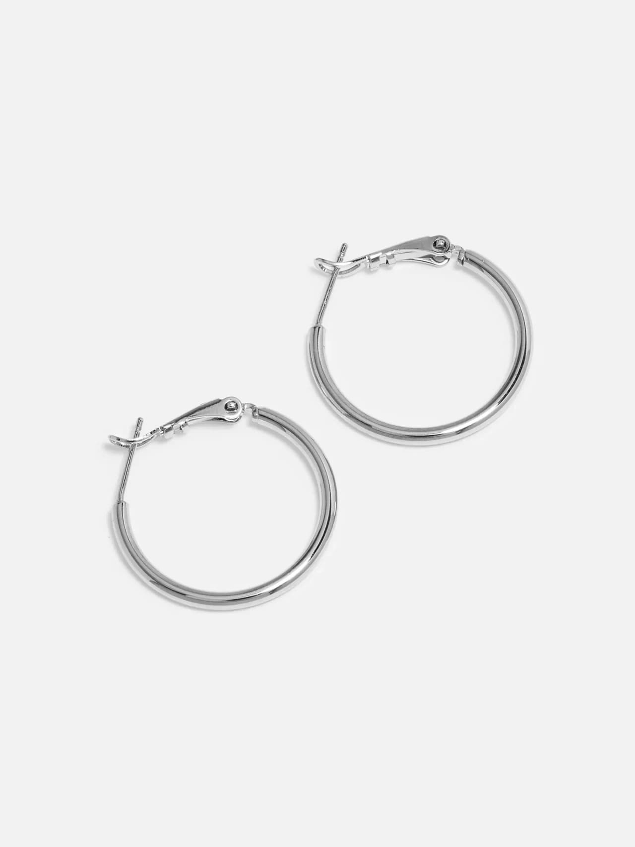 Enkel Platinumpläterade Hoop Örhängen