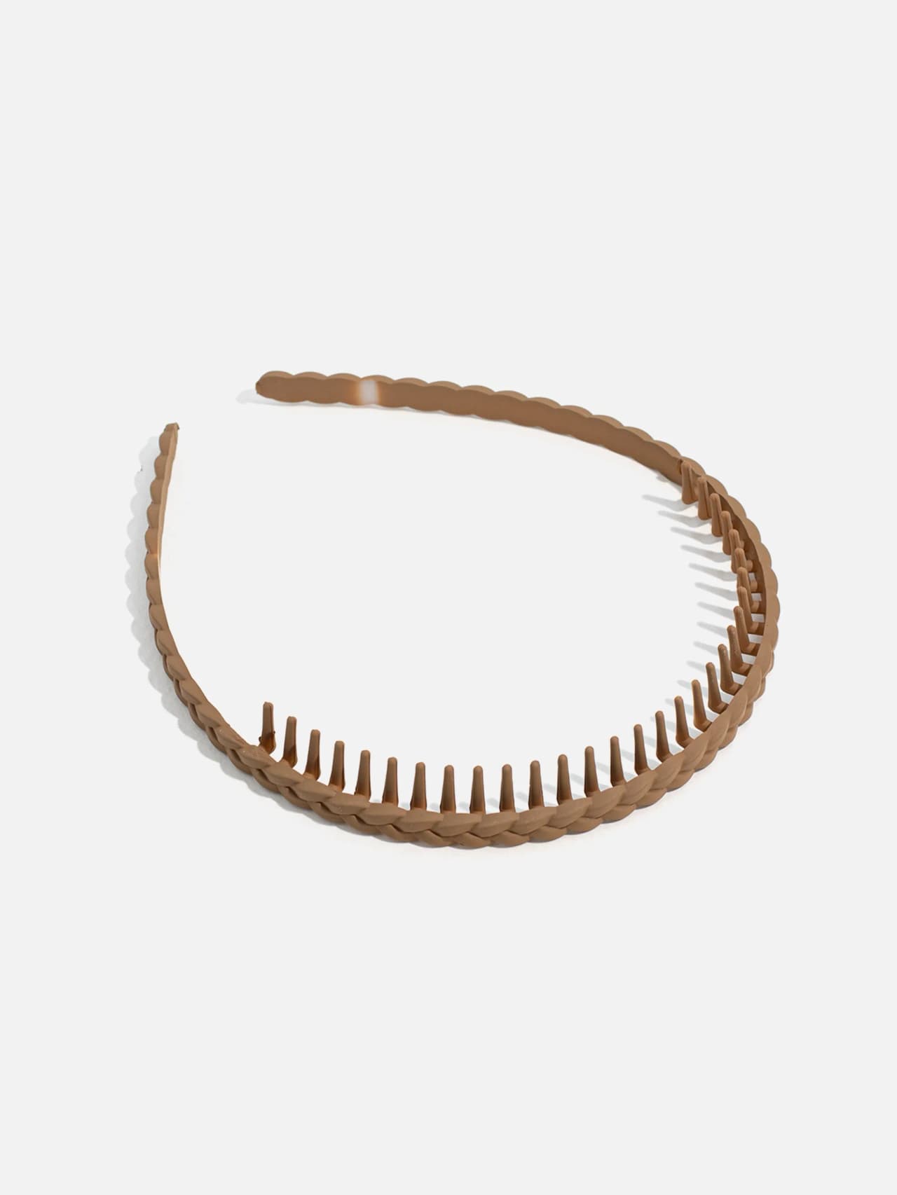 Flätat diadem med kamtänder i beige