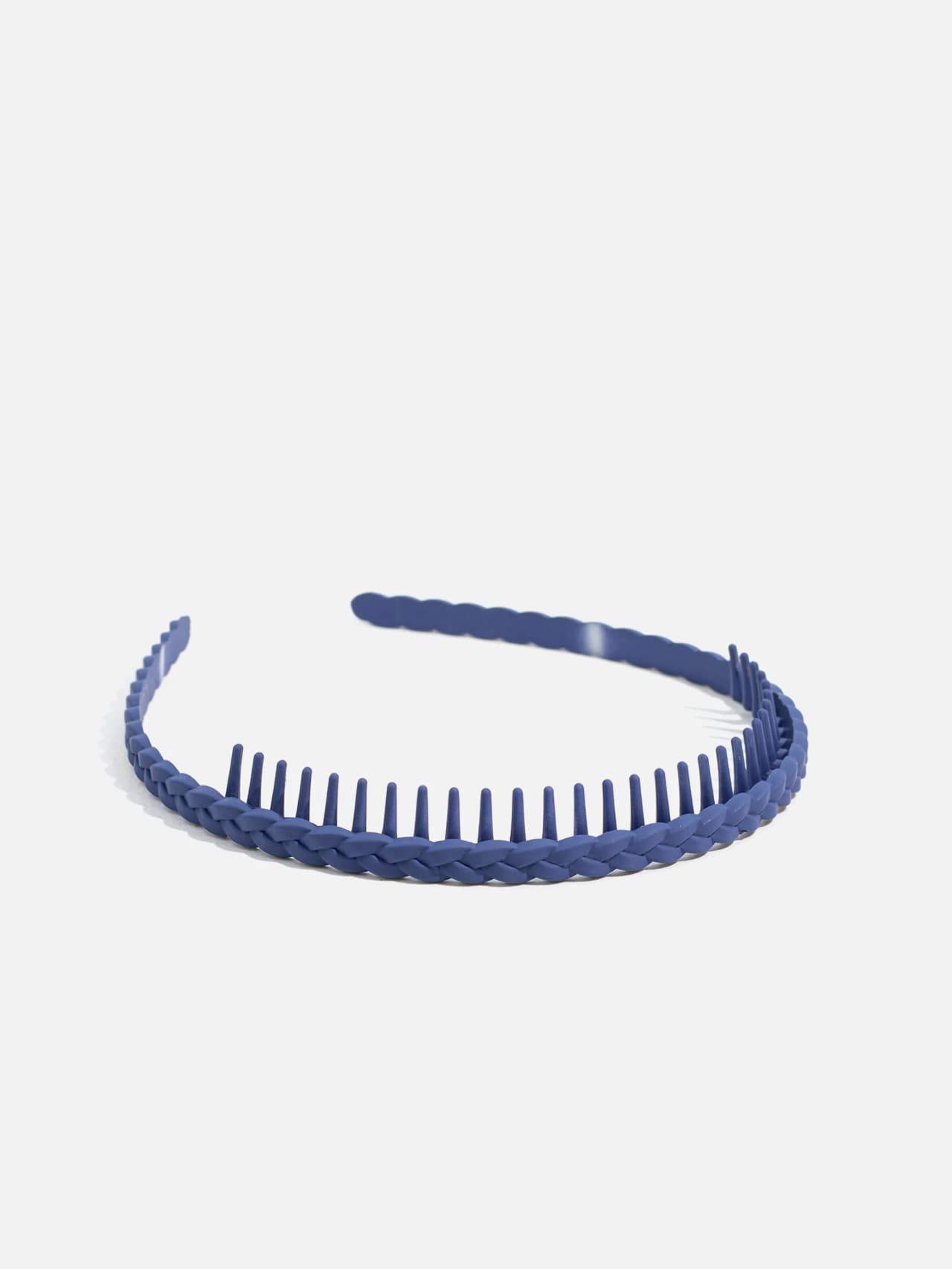 Flätat diadem med kamtänder i blå