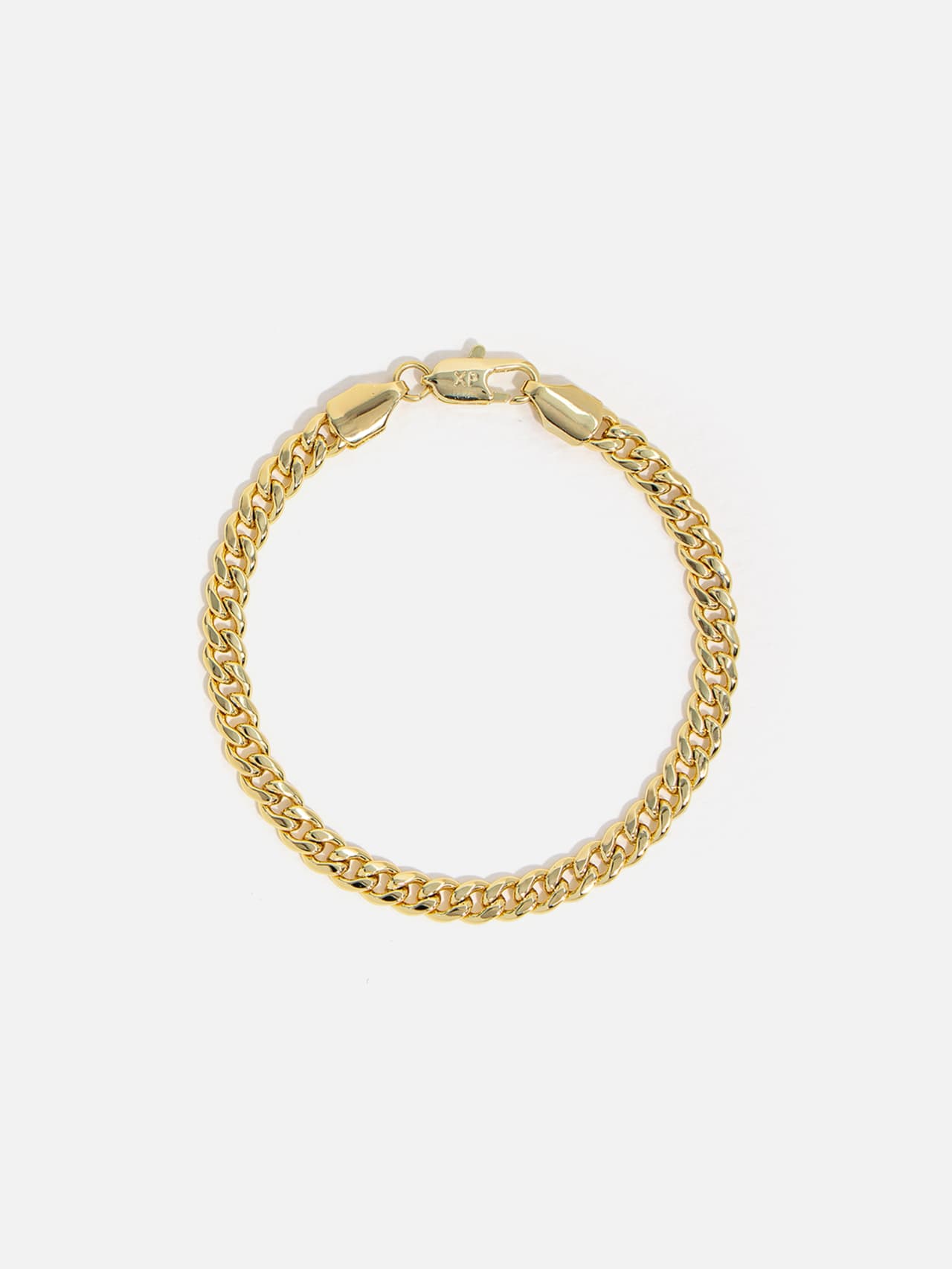 Guldpläterat francoarmband 14K med täta flätade länkar och ren varm guldton, 4,2 mm brett och 19 cm