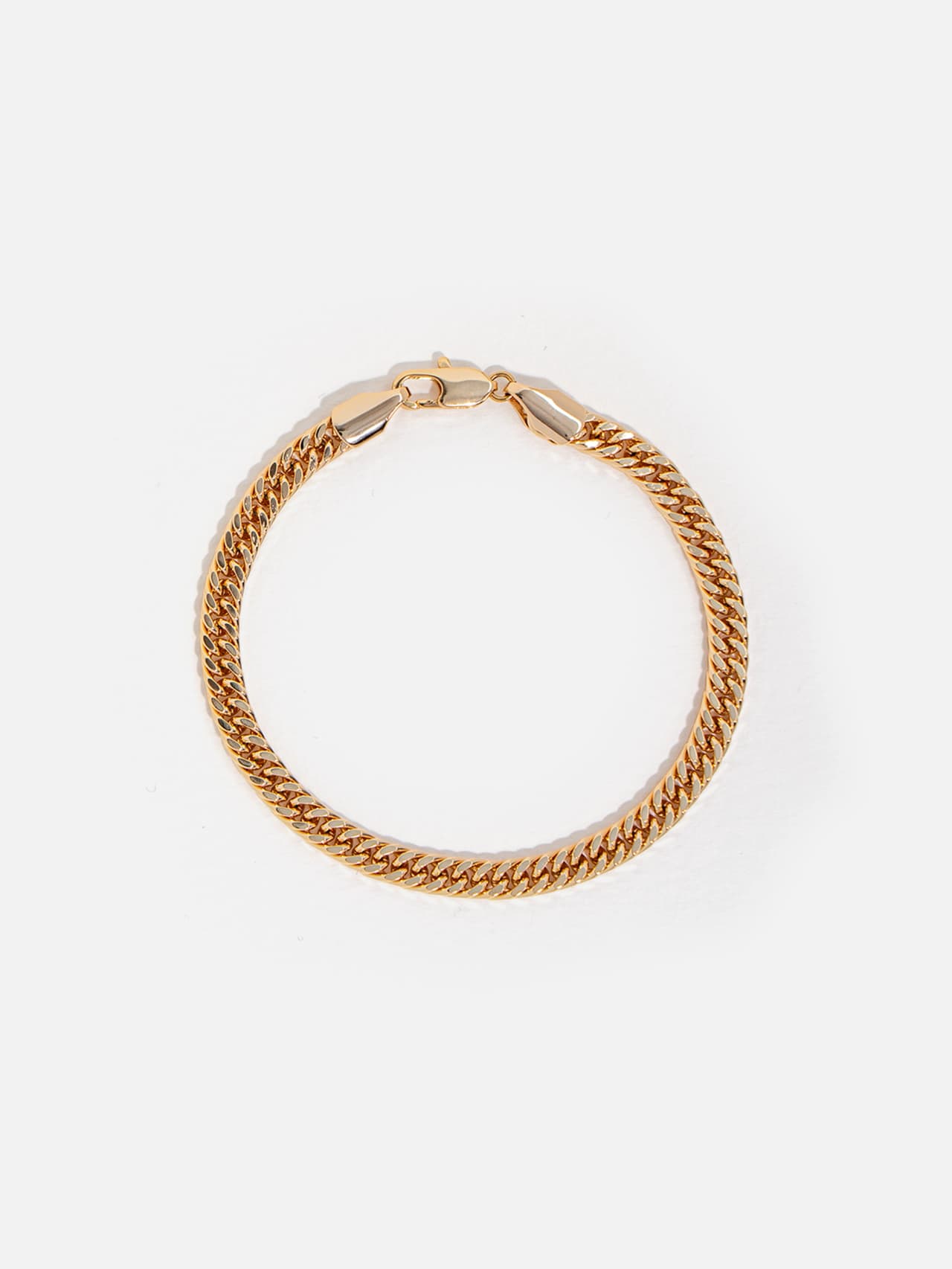 Francoarmband 18K guldpläterat med subtil roséton, täta flätade länkar, 4,5 mm brett
