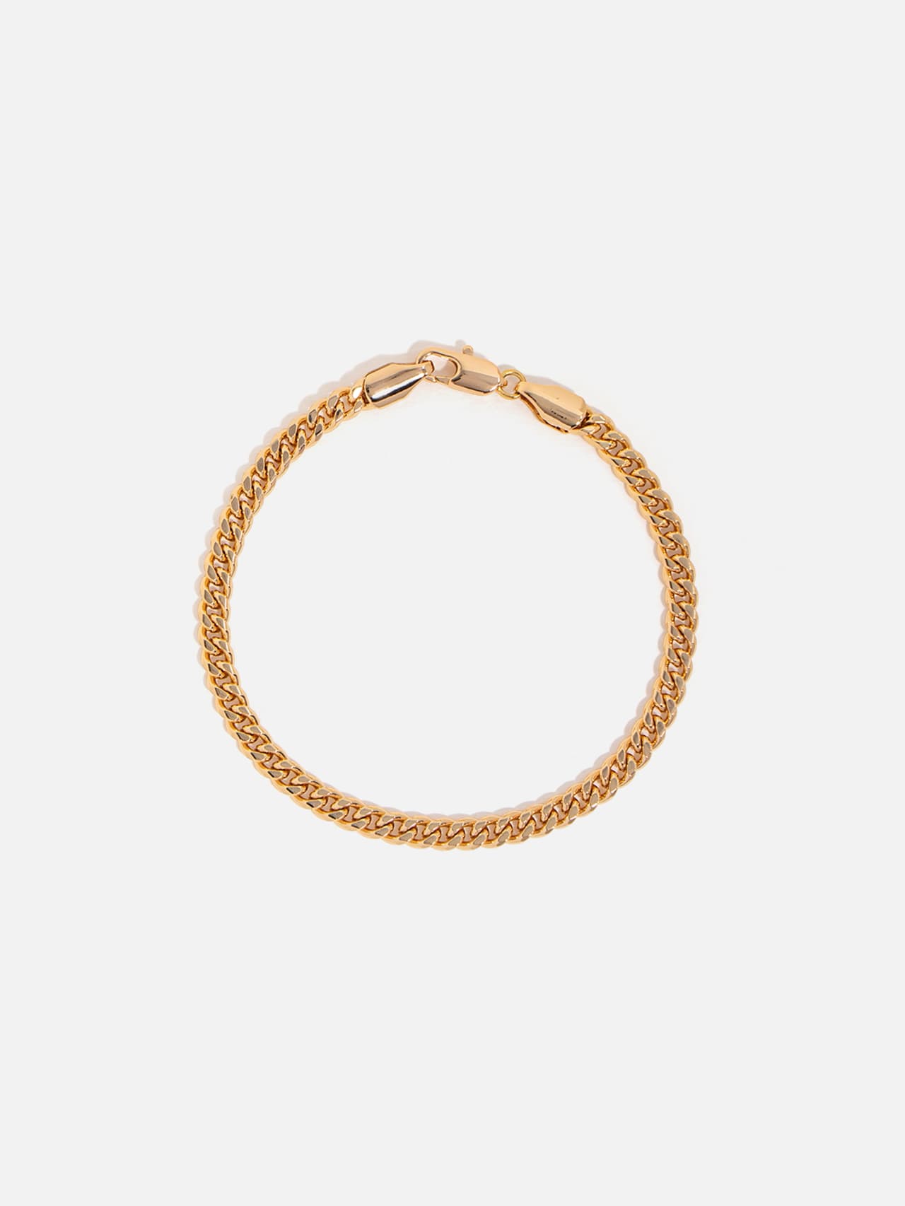 Smalt francoarmband 18K guldpläterat med subtil roséton, täta flätade länkar, 4 mm brett
