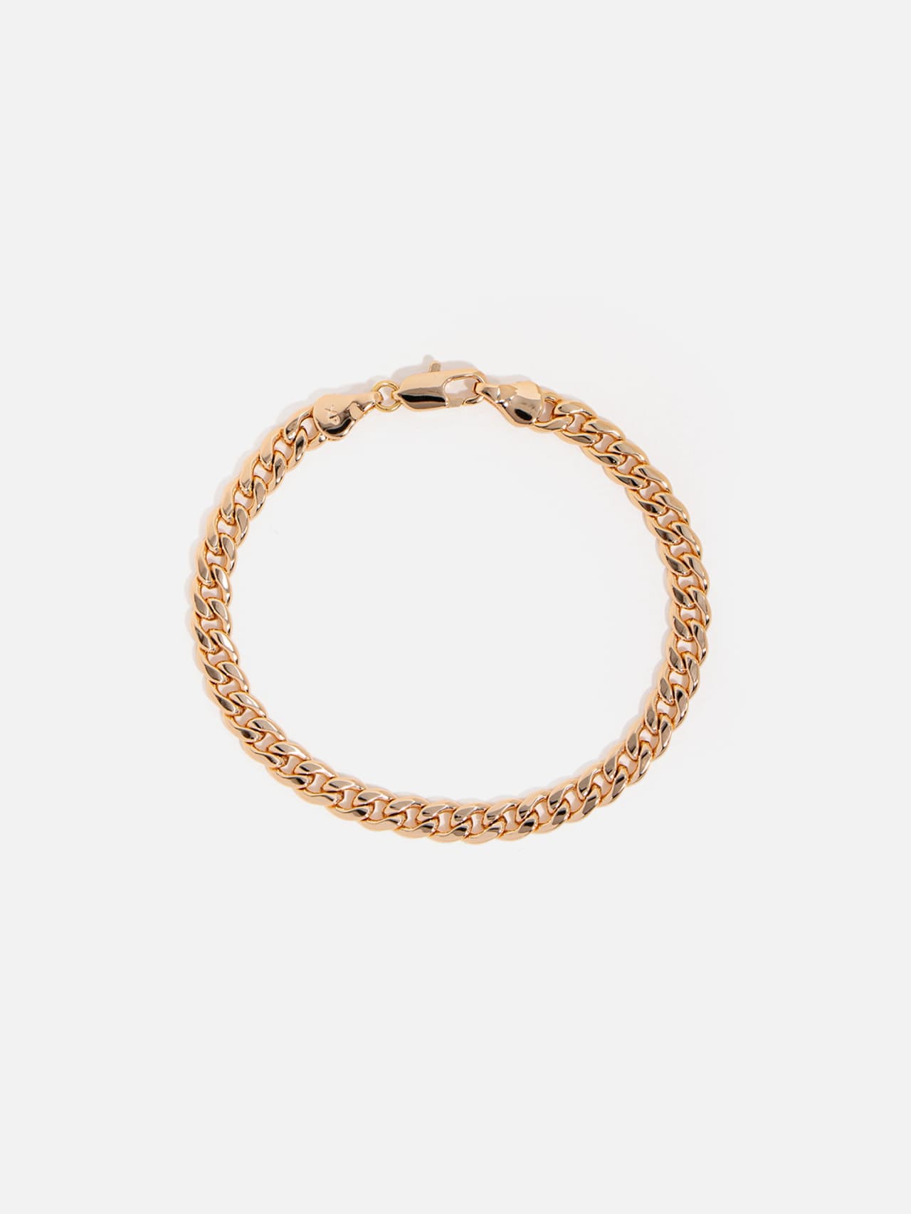 Brett francoarmband 18K guldpläterat med varm roséton, täta flätade länkar, 5,2 mm brett