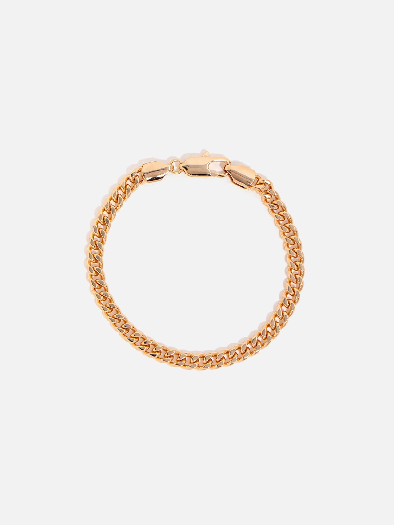 Bredt francoarmband 18K guldpläterat med varm roséton, 5,5 mm brett och 19 cm längd