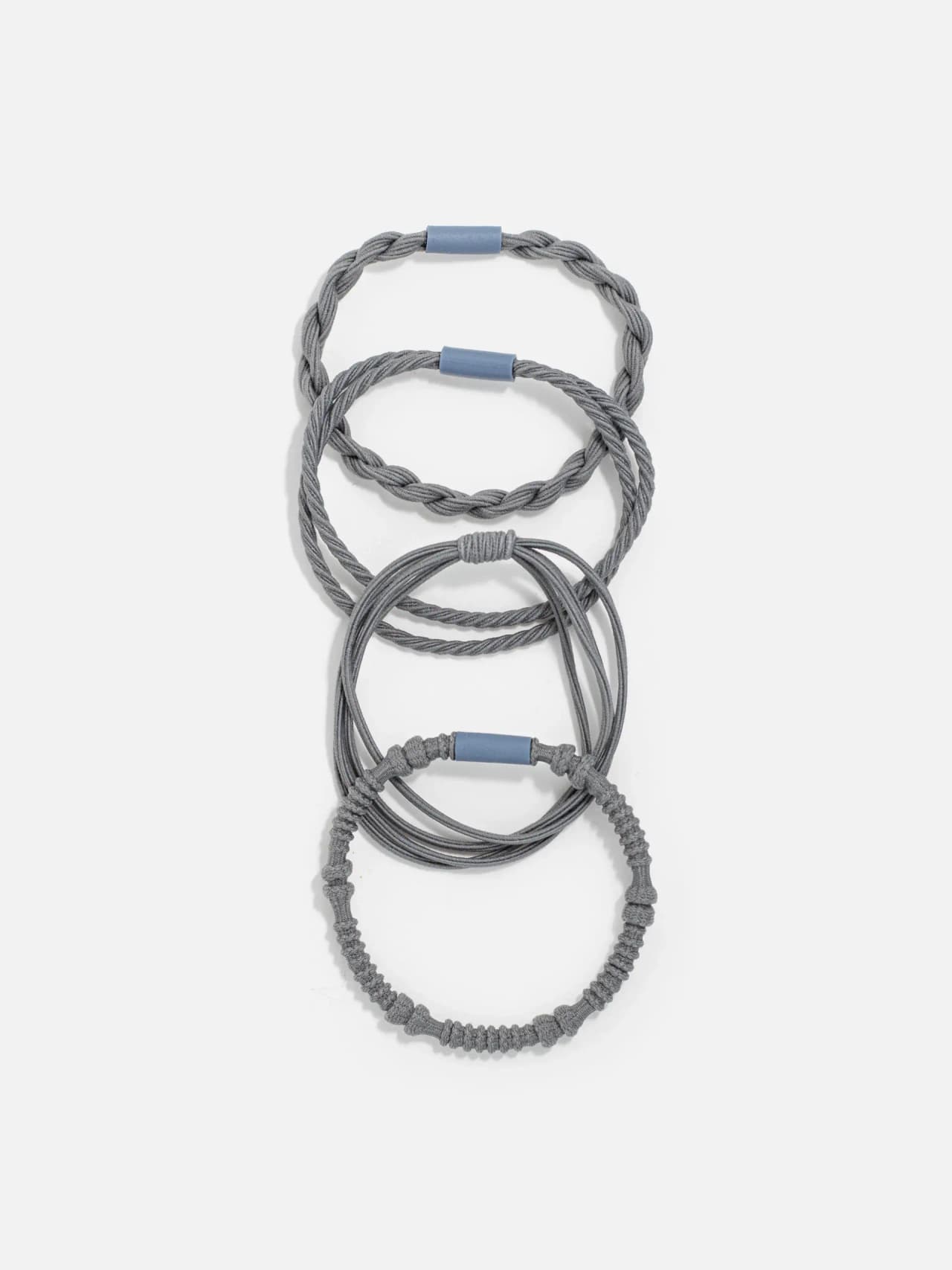 Gråa Hårsnoddar Mixade Former 4-pack