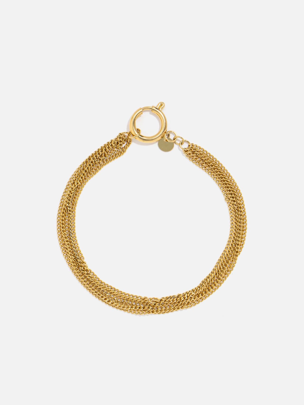 Armband i 18K guldpläterat rostfritt stål med flerradig kedja och runt spänne