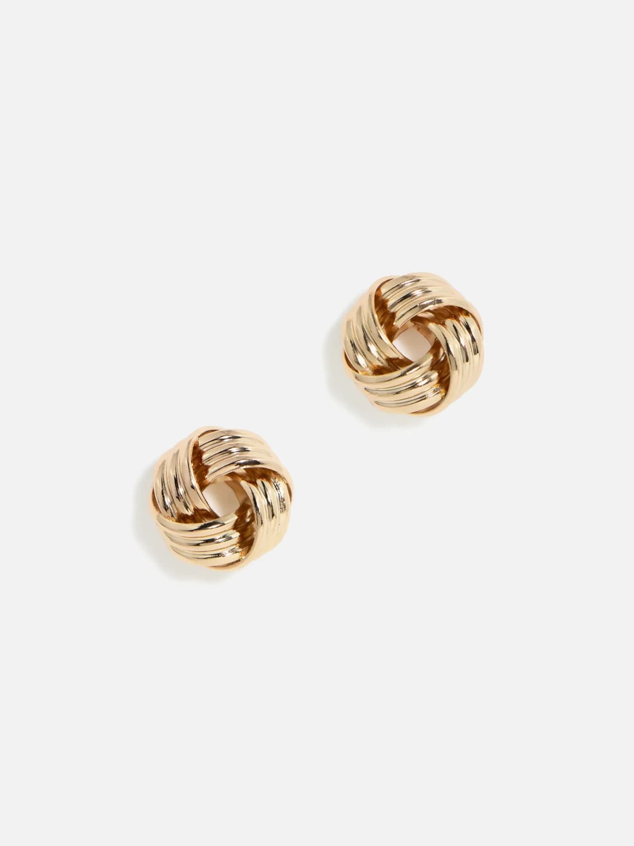 Gulpläterade Stud Örhängen med Flätad Design