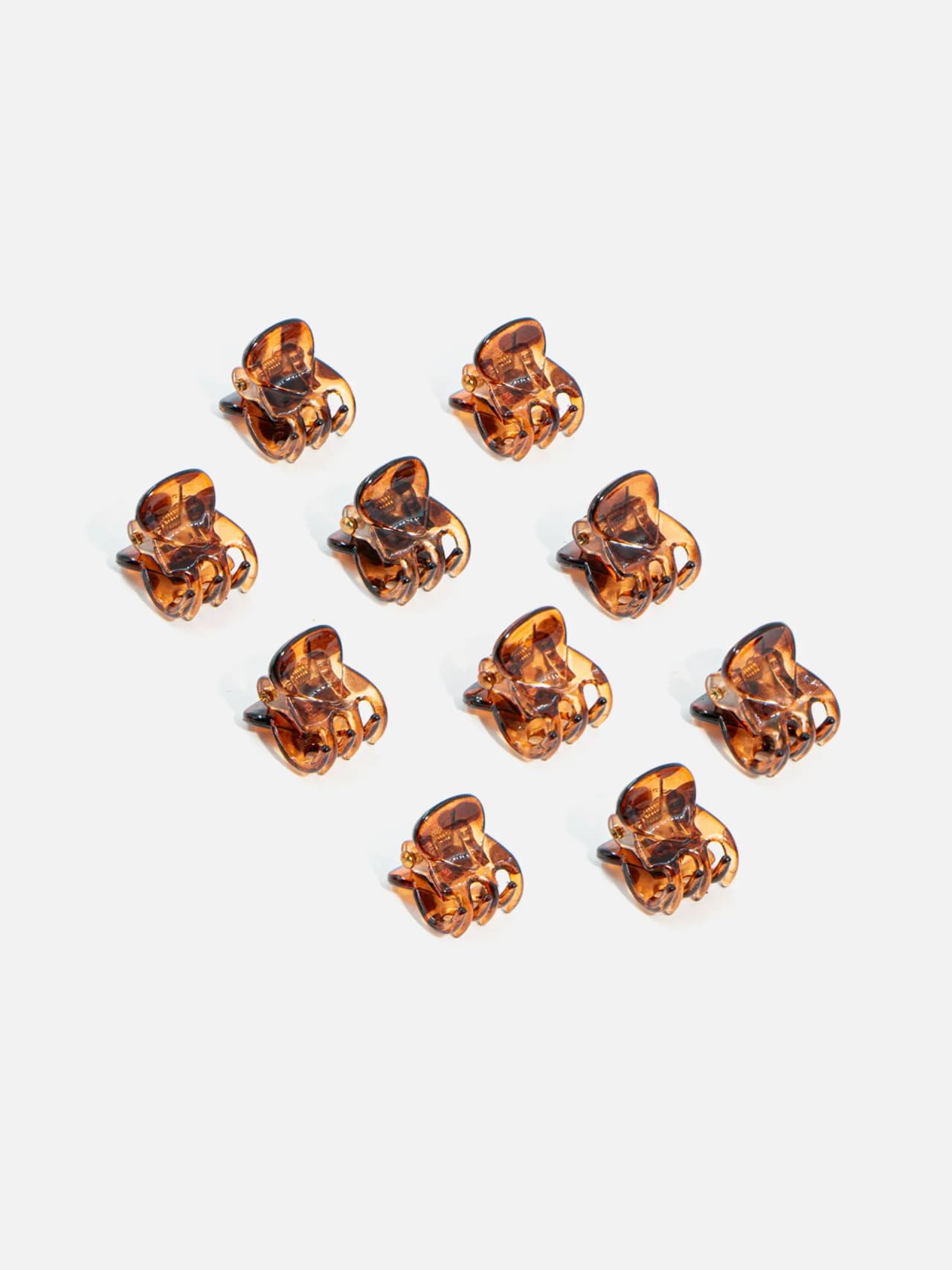 Mini Hair Clip, Brown, 10-Pack