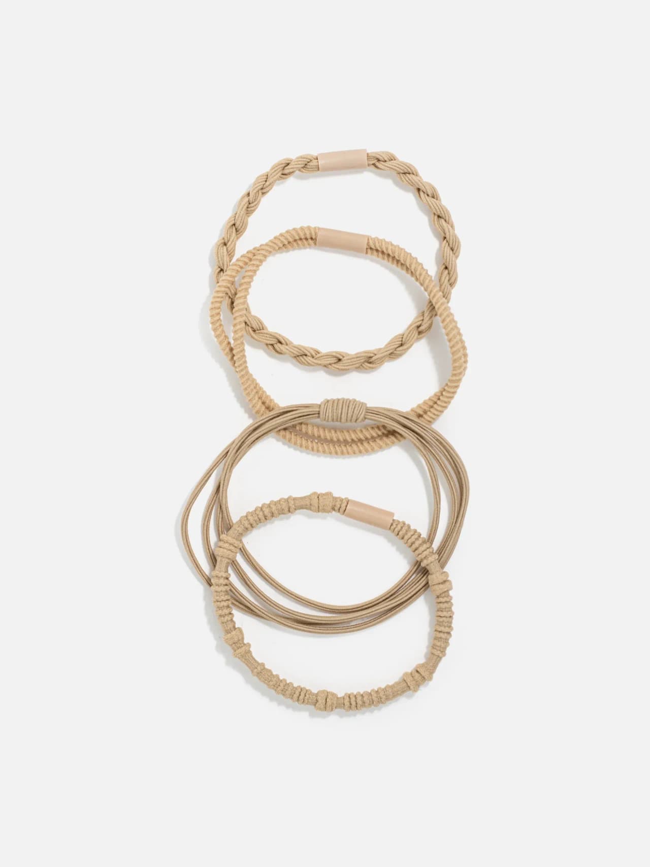 Hårsnoddar Mixade Former Beige 4-pack