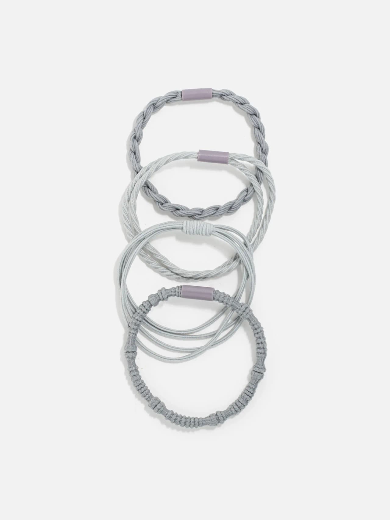 Hårsnoddar Mixade Former Grå 4-pack