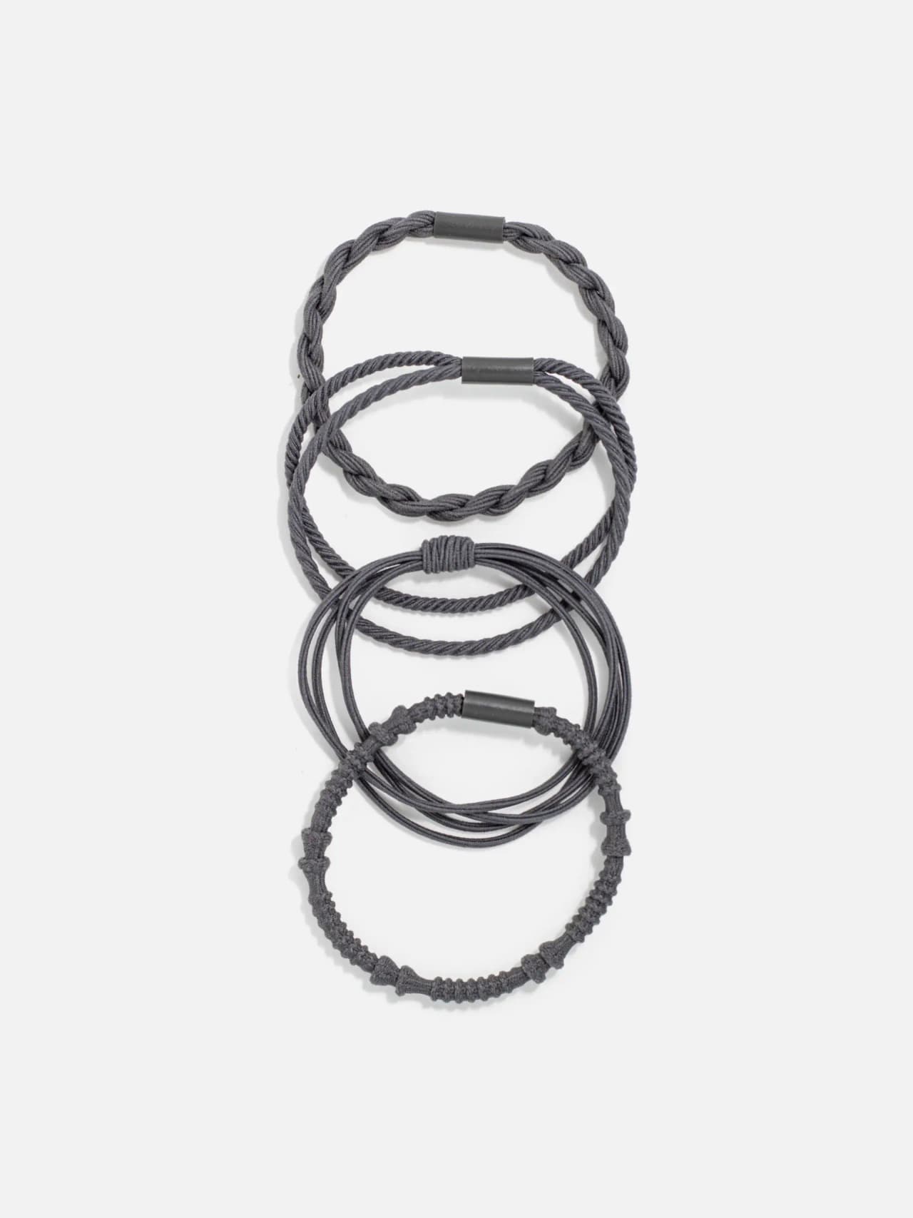 Hårsnoddar Mixade Former Mörkgrå 4-pack